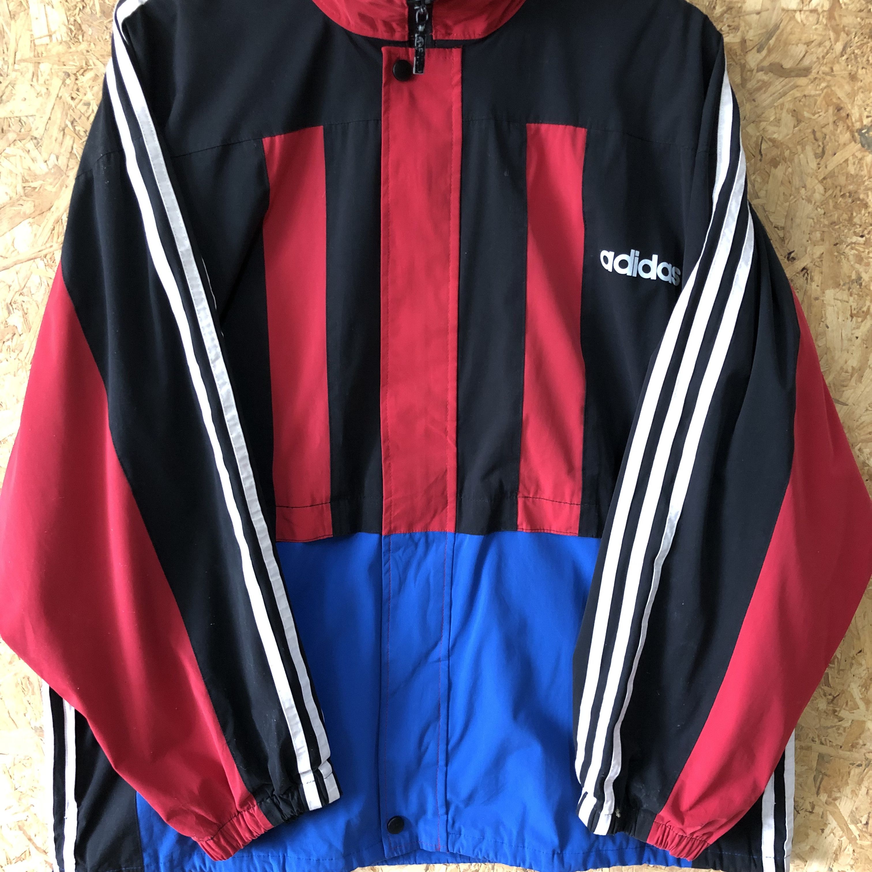 Adidas Vintage 90s Adidas Hoodie Windbreaker Jacket L Size Size US L / EU 52-54 / 3 - 7 Thumbnail