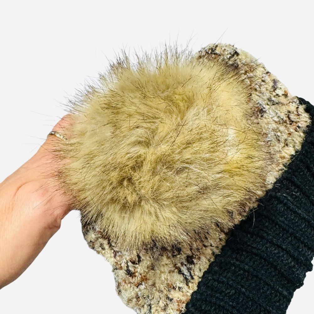 Anthropologie New Anthropologie Colorblock Chunky Knit Pom Pom Hat Size ONE SIZE - 7 Thumbnail