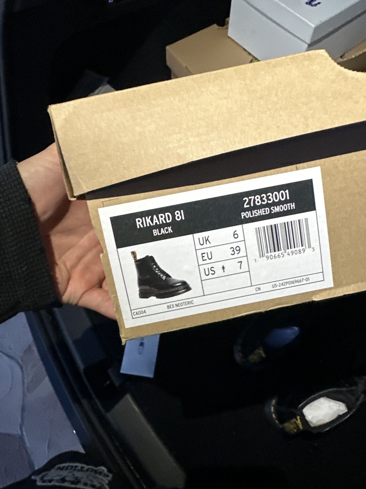 Dr. Martens Dr. Martens Rikard 8-Eye Boots Black Polished Smooth (US 7 Size US 7 / EU 40 - 4 Thumbnail