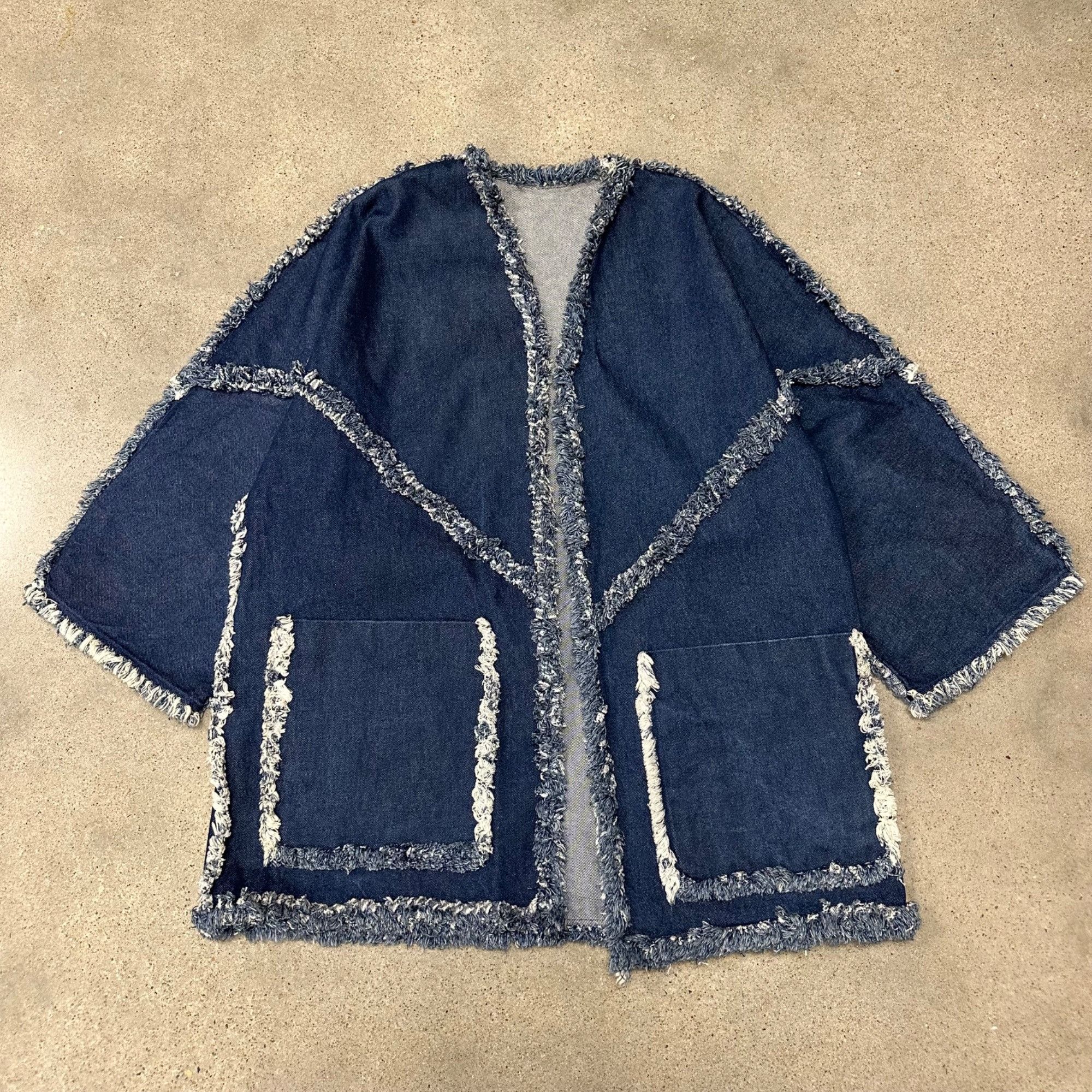 Vintage Vintage Handmade Unique Denim Kimono Style Jacket Size US XL / EU 56 / 4 - 1 Thumbnail