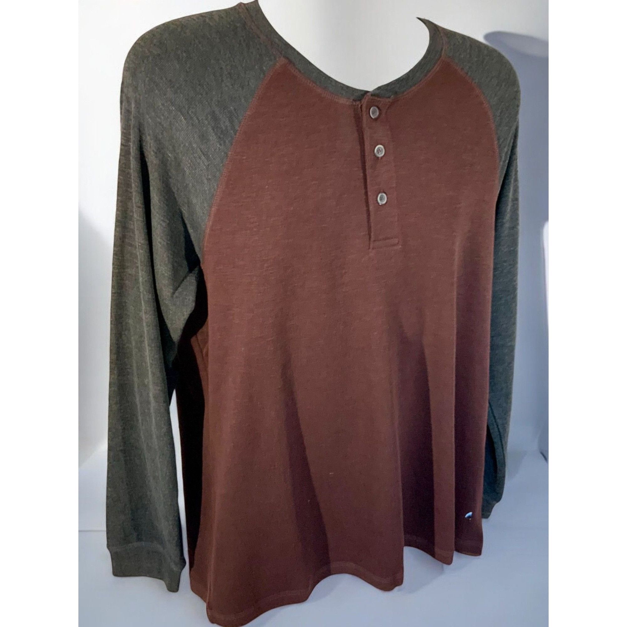 Designer Tailor Vintage Men Henley Shirt Large Raglan Long Sleeve NEW Size US L / EU 52-54 / 3 - 9 Thumbnail