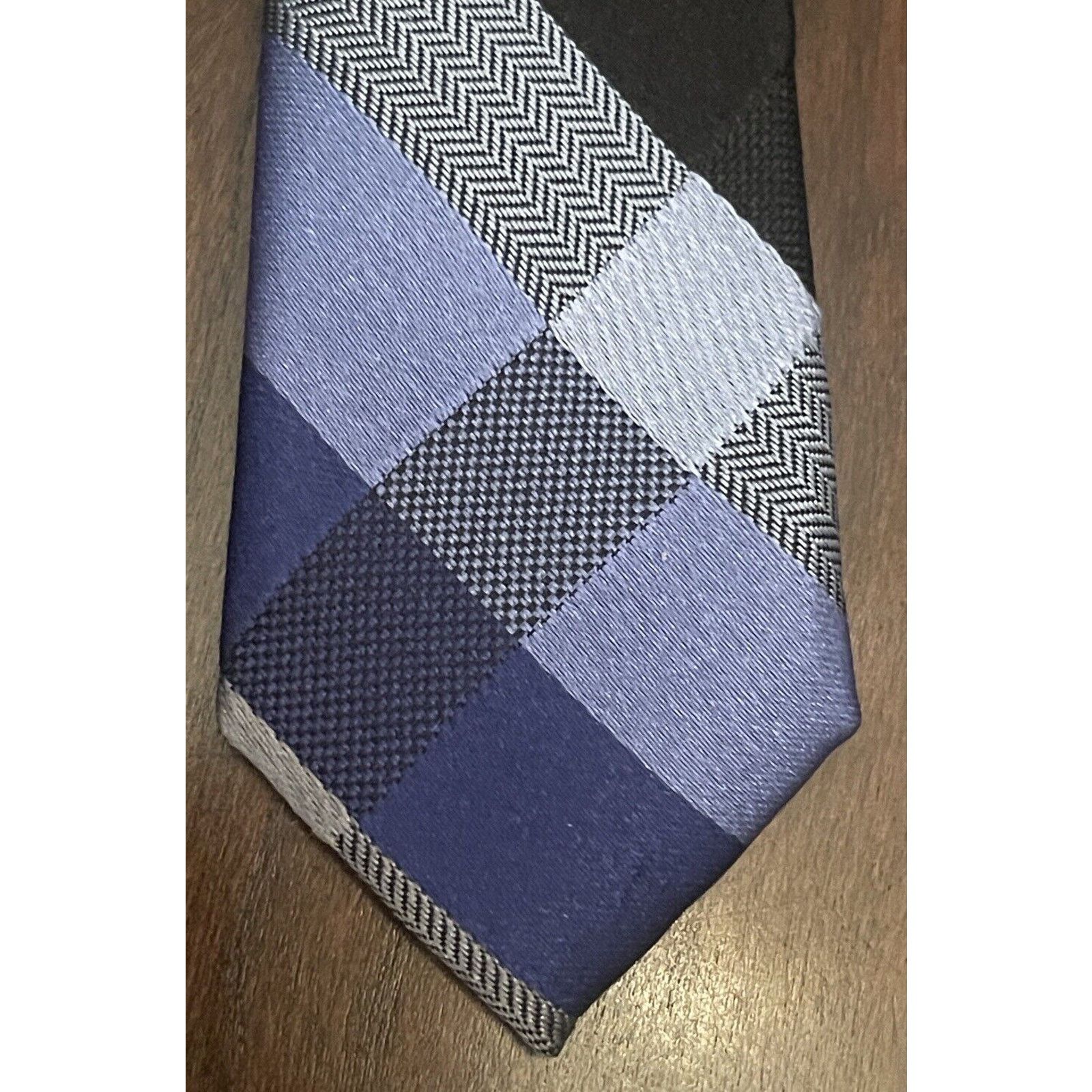 Joseph Abboud Joseph Abboud Blue Black Gray 100% Silk Men’s Extra Long Size ONE SIZE - 7 Thumbnail