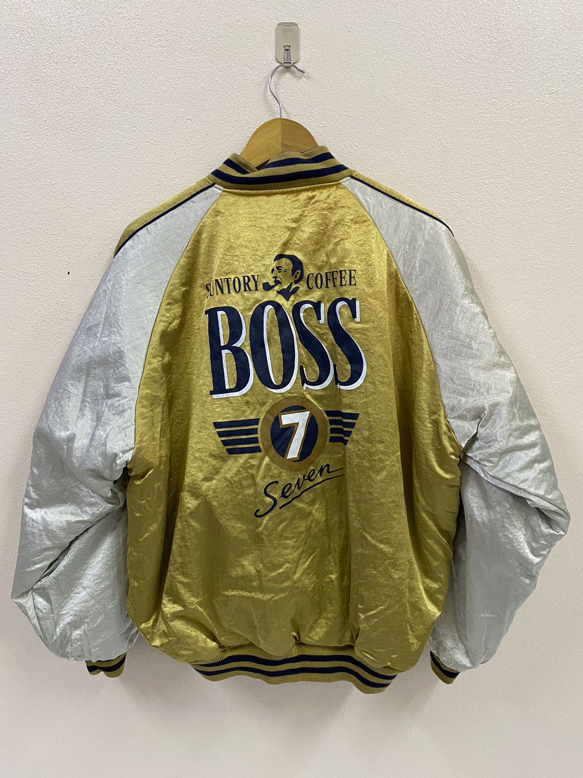 Vintage Vtg Suntory Coffe Boss 7 Bomber Jacket ( Revisible ) Size US L / EU 52-54 / 3 - 1 Thumbnail