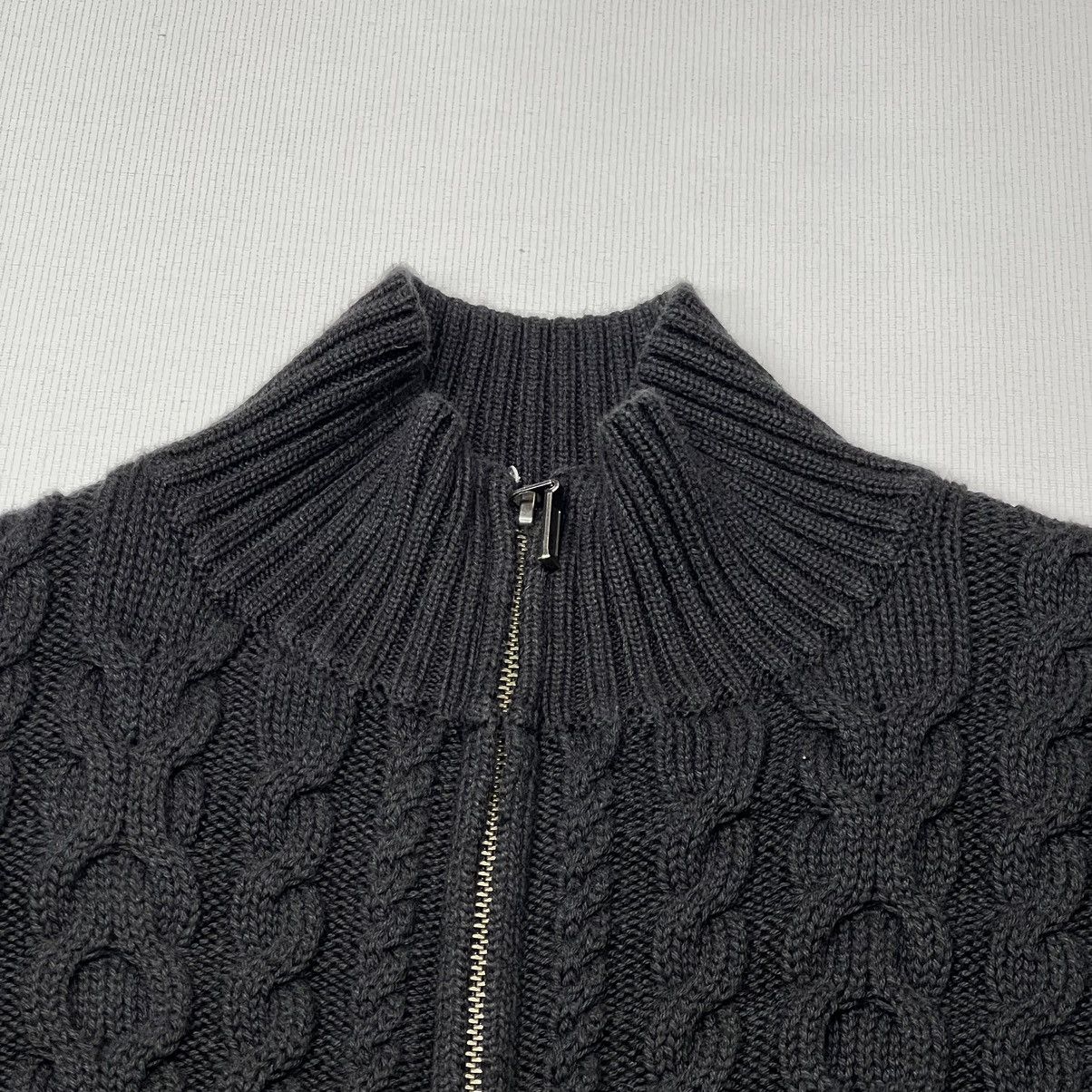 L.L. Bean LL Bean Sweater Black Cable Knit Fill Zip Fisherman Classic Size S / US 4 / IT 40 - 3 Thumbnail