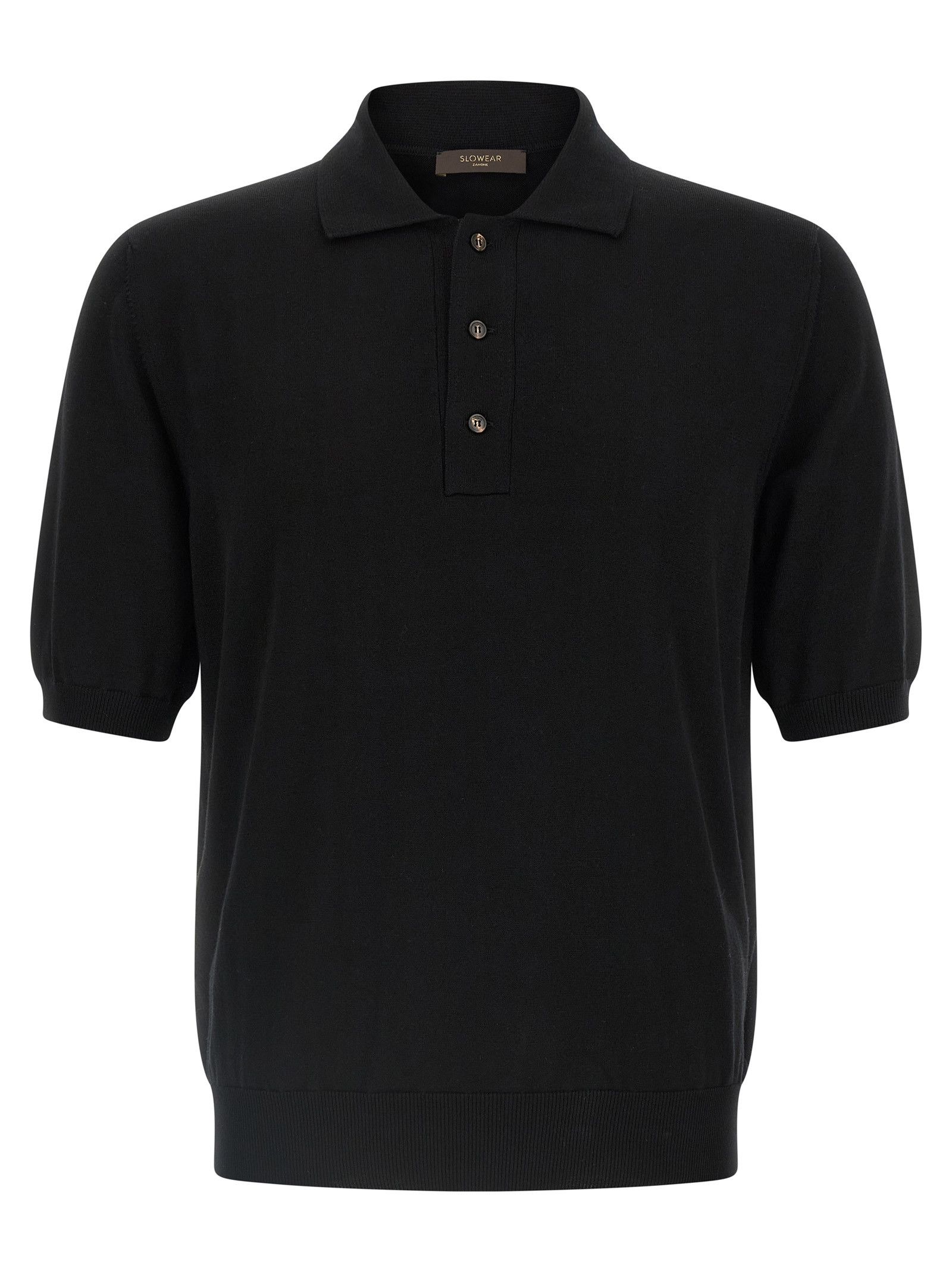 Cotton knit polo shirt