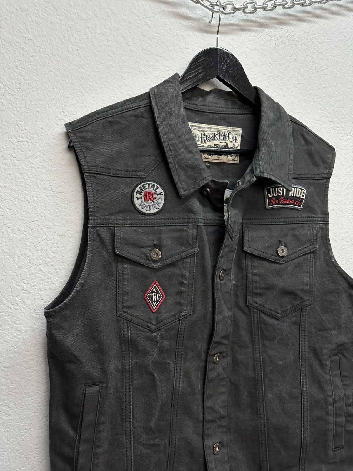 THE ROKKER COMPANY Vintage The Rokker Motorcycle Archival Moto Denim Vest Size US XL / EU 56 / 4 - 4 Thumbnail