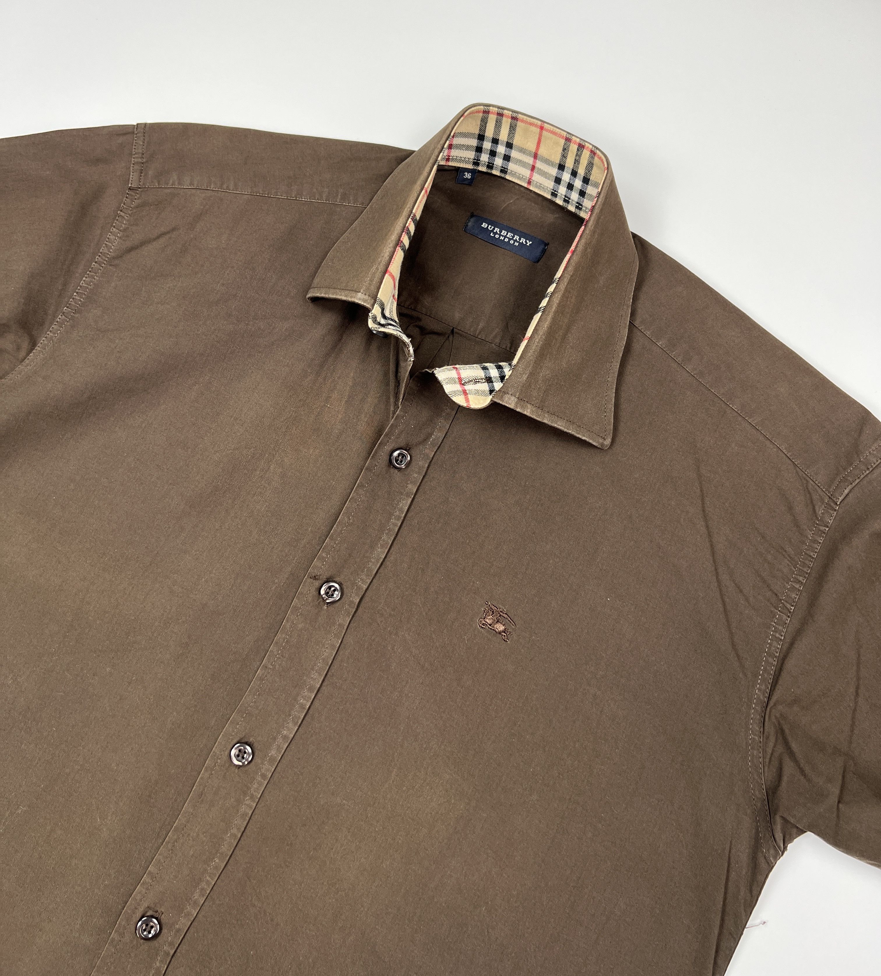 Burberry Vintage 00s Burberry Nova Check Brown Button Up Shirt Size US S / EU 44-46 / 1 - 5 Thumbnail