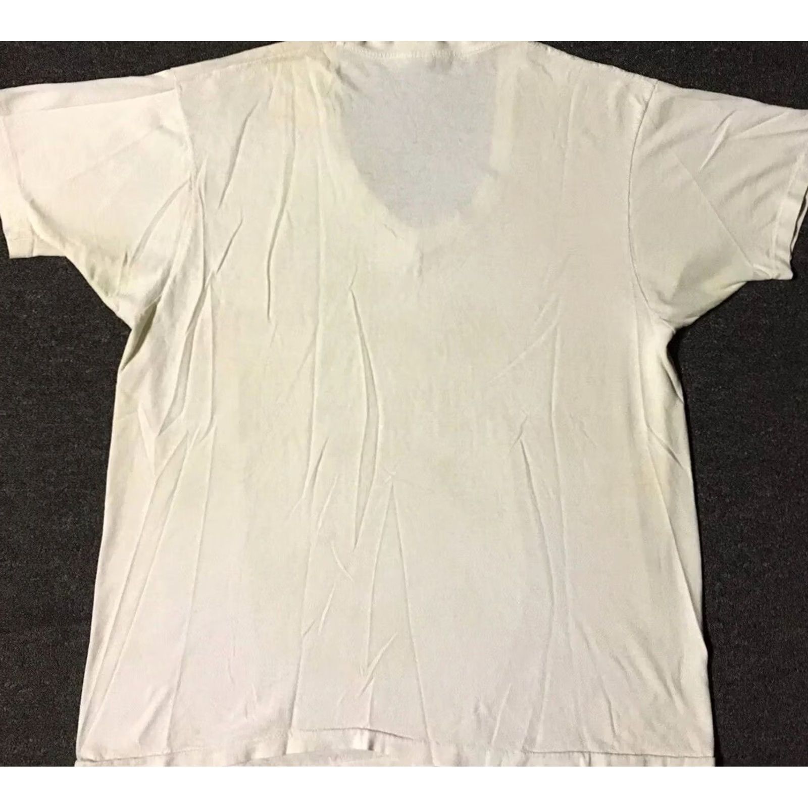 Hanes VINTAGE Hanes T-Shirt L White Distressed V-Neck 90s Grunge Punk Bike Surf Skate Mens Size US L / EU 52-54 / 3 - 2 Thumbnail