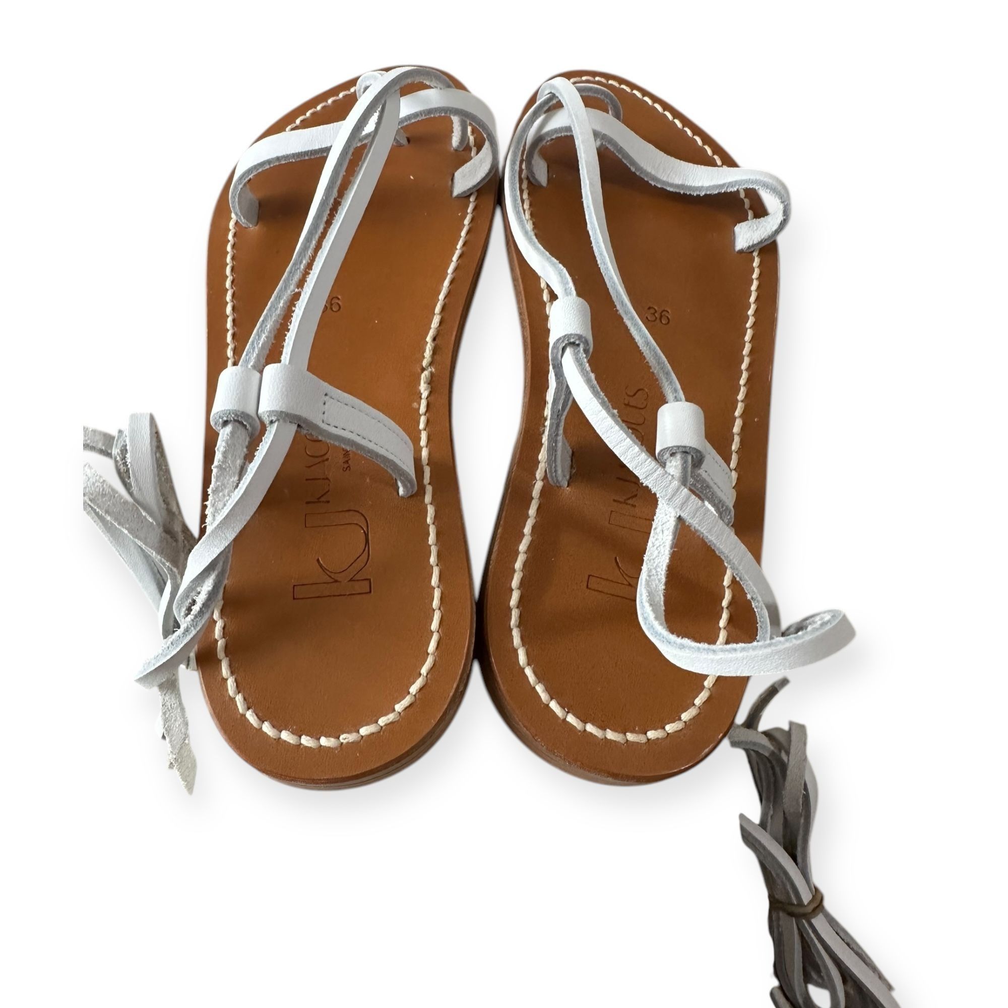 K.Jacques K. JACQUES St Tropez Tiresias White Leather Gladiator Sandal Size US 6 / IT 36 - 4 Thumbnail