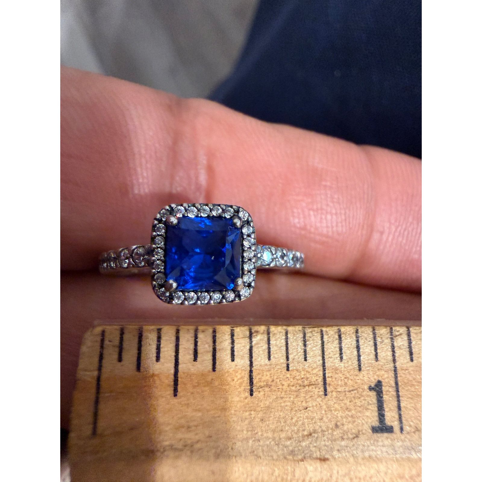 pandora Pandora ALE 925 Blue Halo Ring Sterling Silver Size 6 Size ONE SIZE - 2 Thumbnail