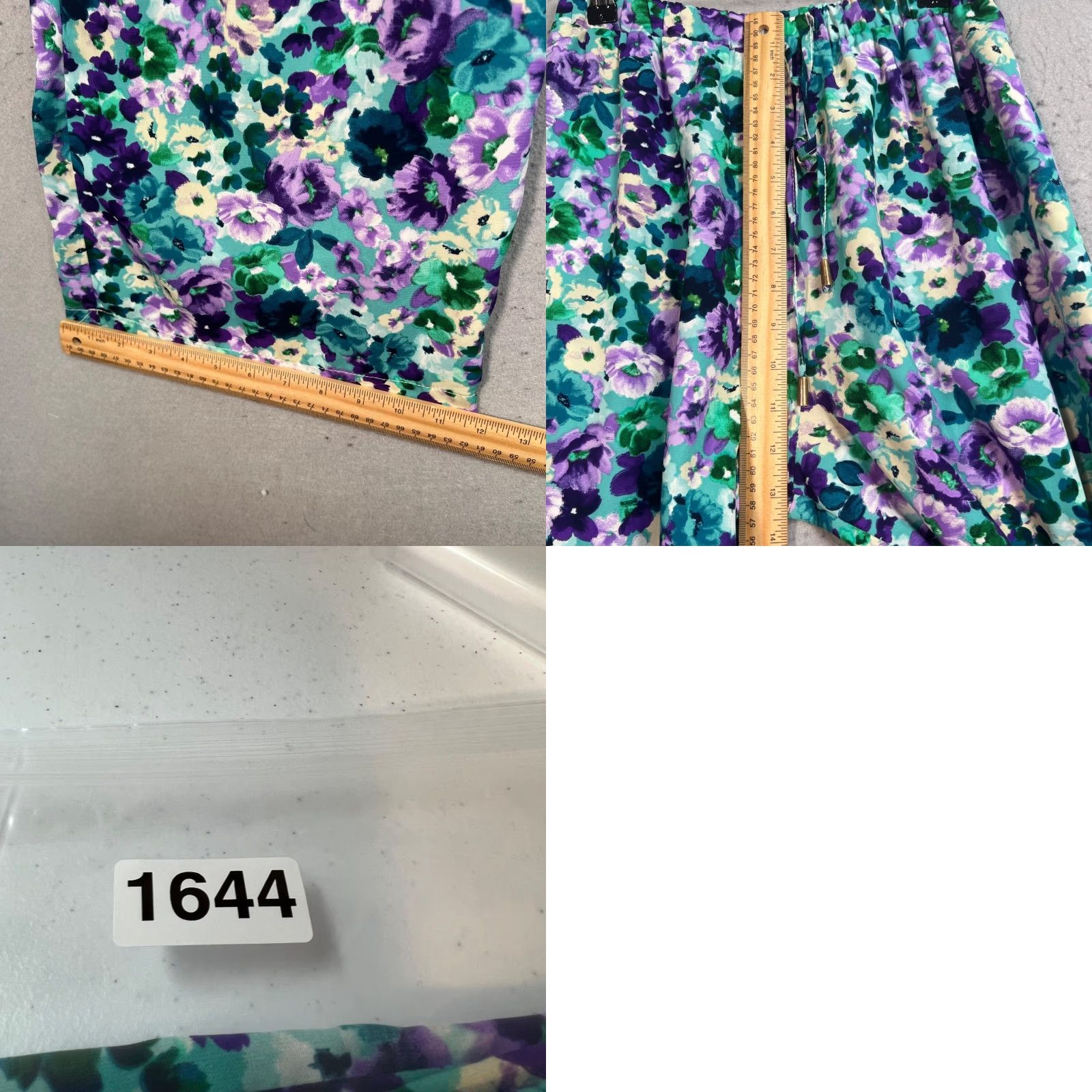 Vintage VIE TA VIE Paris Floral Print Pants Polyester Womens Size 2 - Purple Wide-Leg Ankle 28in Inseam 26in Waist Vintage/Used Size 26" / US 2 / IT 38 - 8 Thumbnail