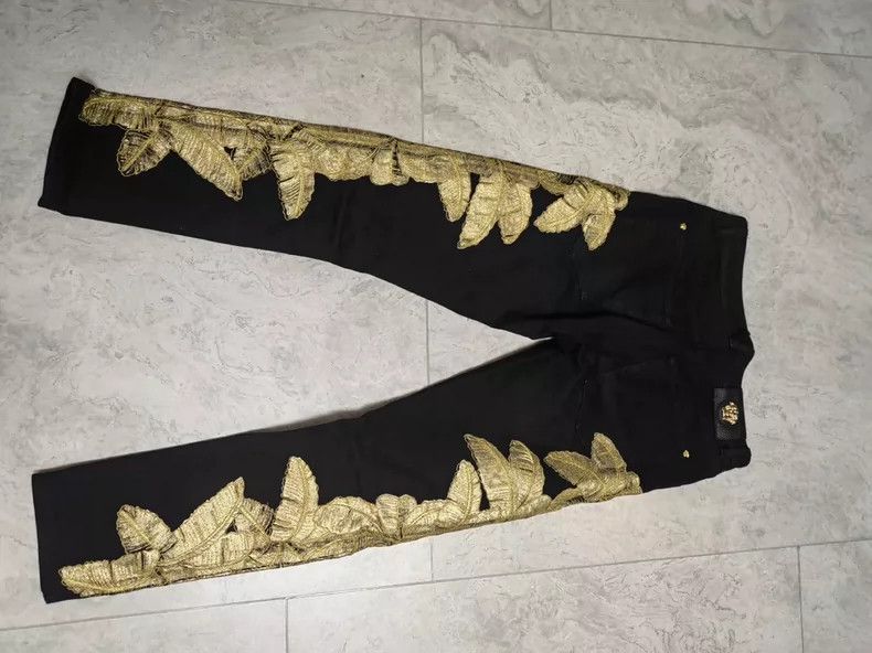Versace Versace Gold embroidered jeans Size US 31 - 5 Thumbnail