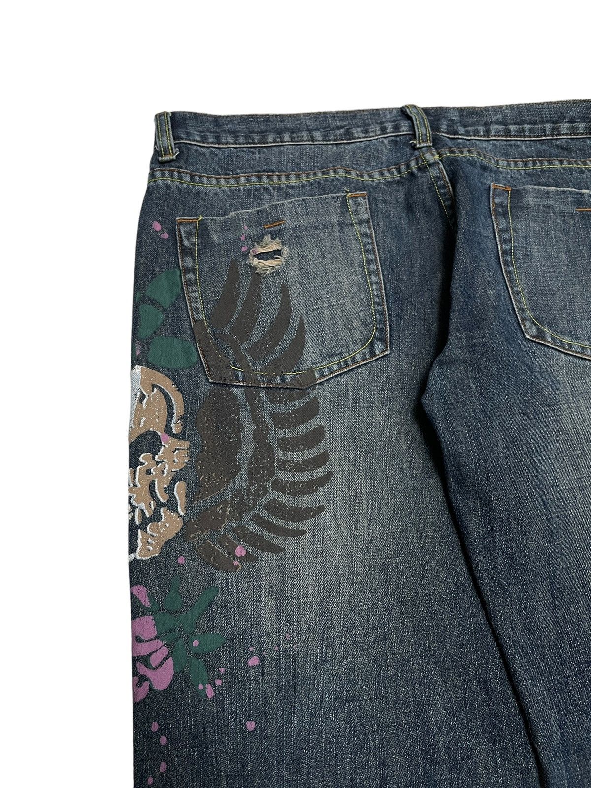 Rare Vintage Japanese Brand Pure Hype Flared Jeans 2000s
