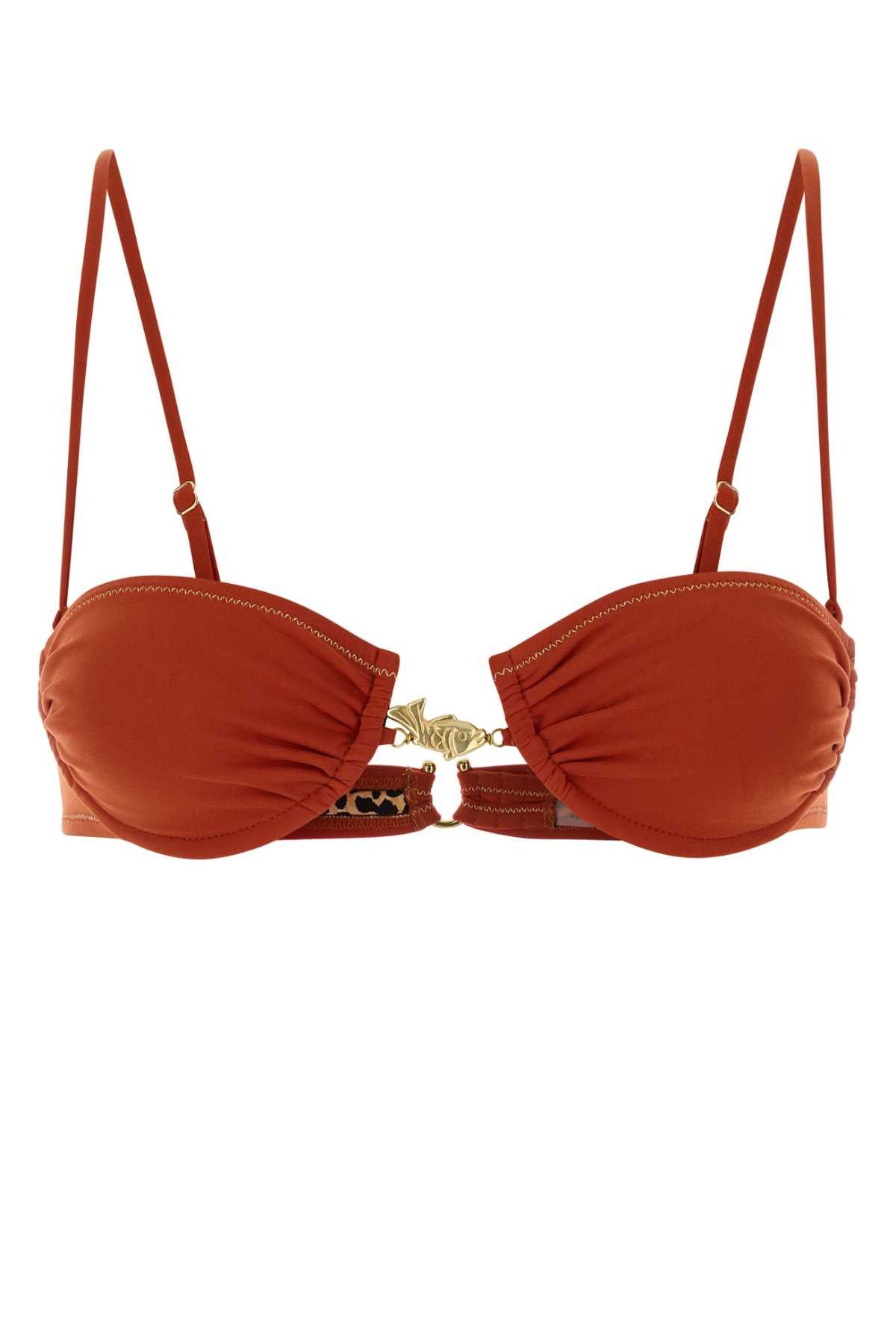 Reina Olga Coral Stretch Nylon Hammond 2.0 Bikini Top Size XS / US 0-2 / IT 36-38 - 1 Thumbnail