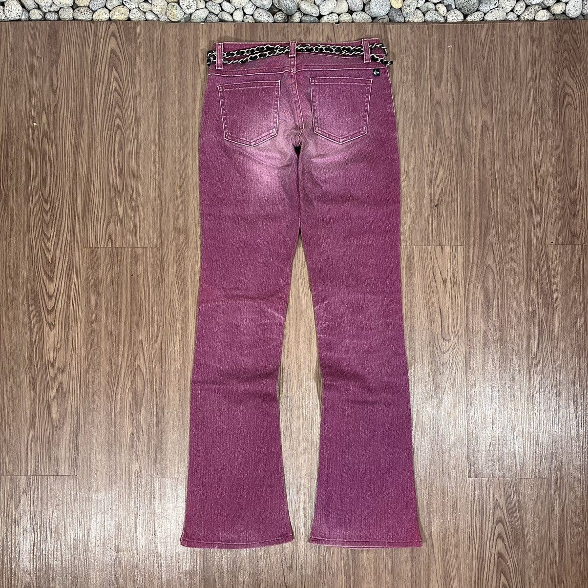 Edwin × If Six Was Nine × Tornado Mart Edwin Something Burgandy Washed Bootcut Jean with Chain Belt Size US 27 - 2 Thumbnail