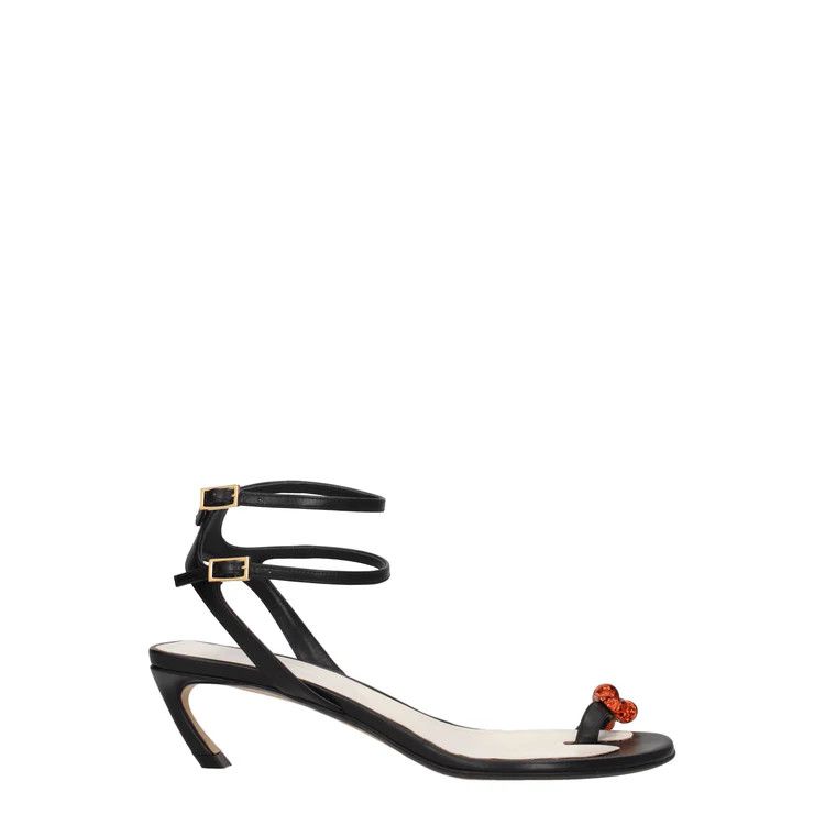 Lanvin ob1o1e1124 Leather Sandals in Black Size US 7 / IT 37 - 1 Thumbnail