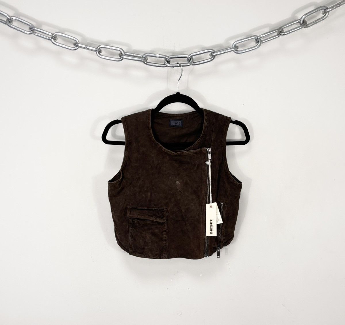 Diesel Diesel L-Zoe Women’s NWT Avant Garde Leather Vest Gilet Size S / US 4 / IT 40 - 1 Thumbnail