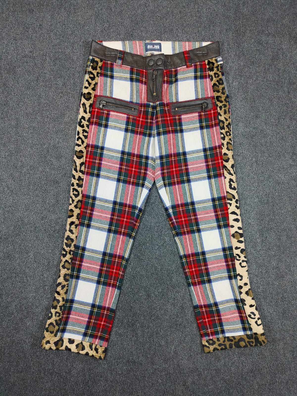 Jean Paul Gaultier Archive JPG Tartan Leopard Punk Bondage Pants Size 29" - 2 Thumbnail