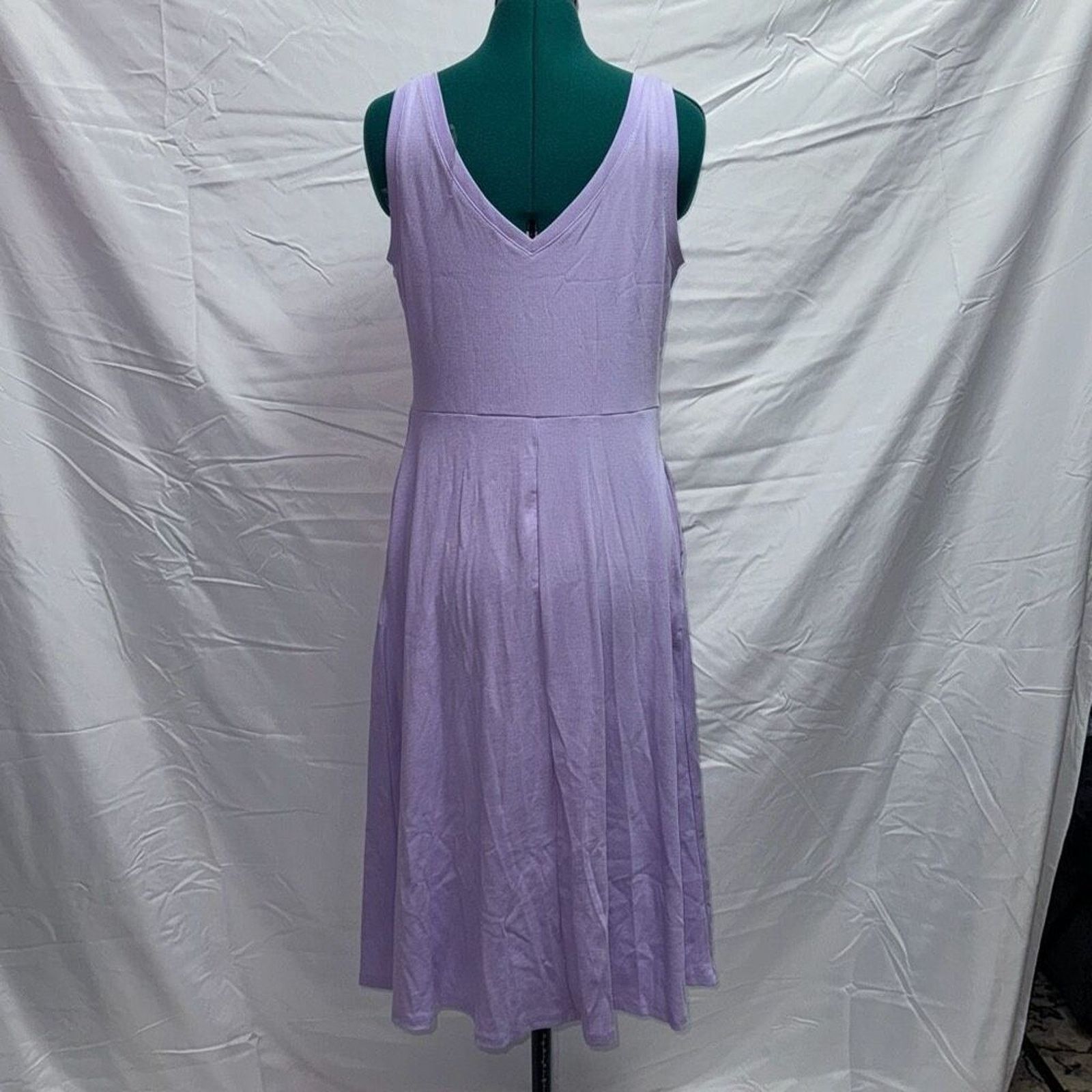 Other A New Day Lilac Purple Ribbed Summer Midi Dress | Sz L Size L / US 10 / IT 46 - 6 Thumbnail
