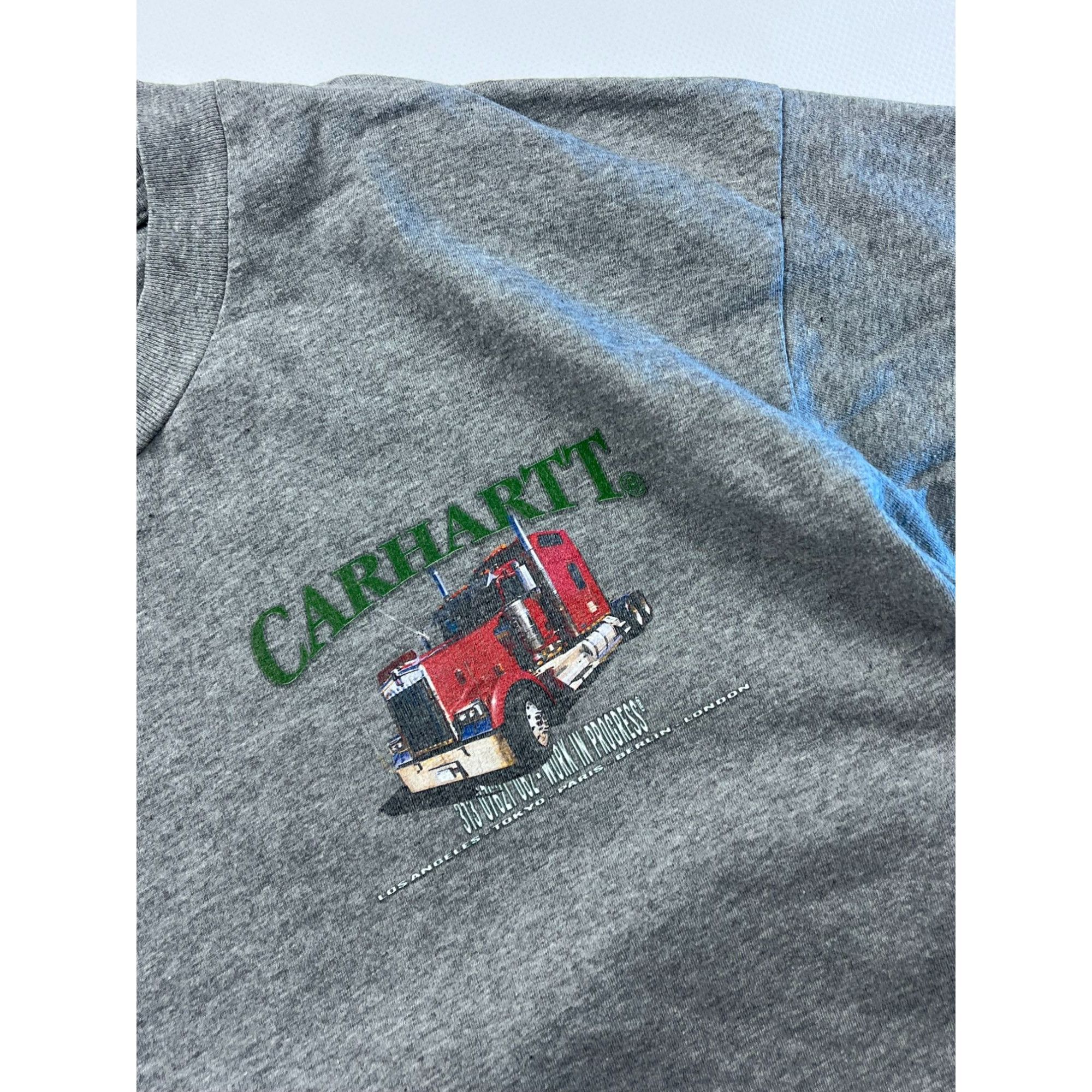 Carhartt × Vintage Carhartt Gray American Truck Graphic T-Shirt Size US M / EU 48-50 / 2 - 2 Thumbnail