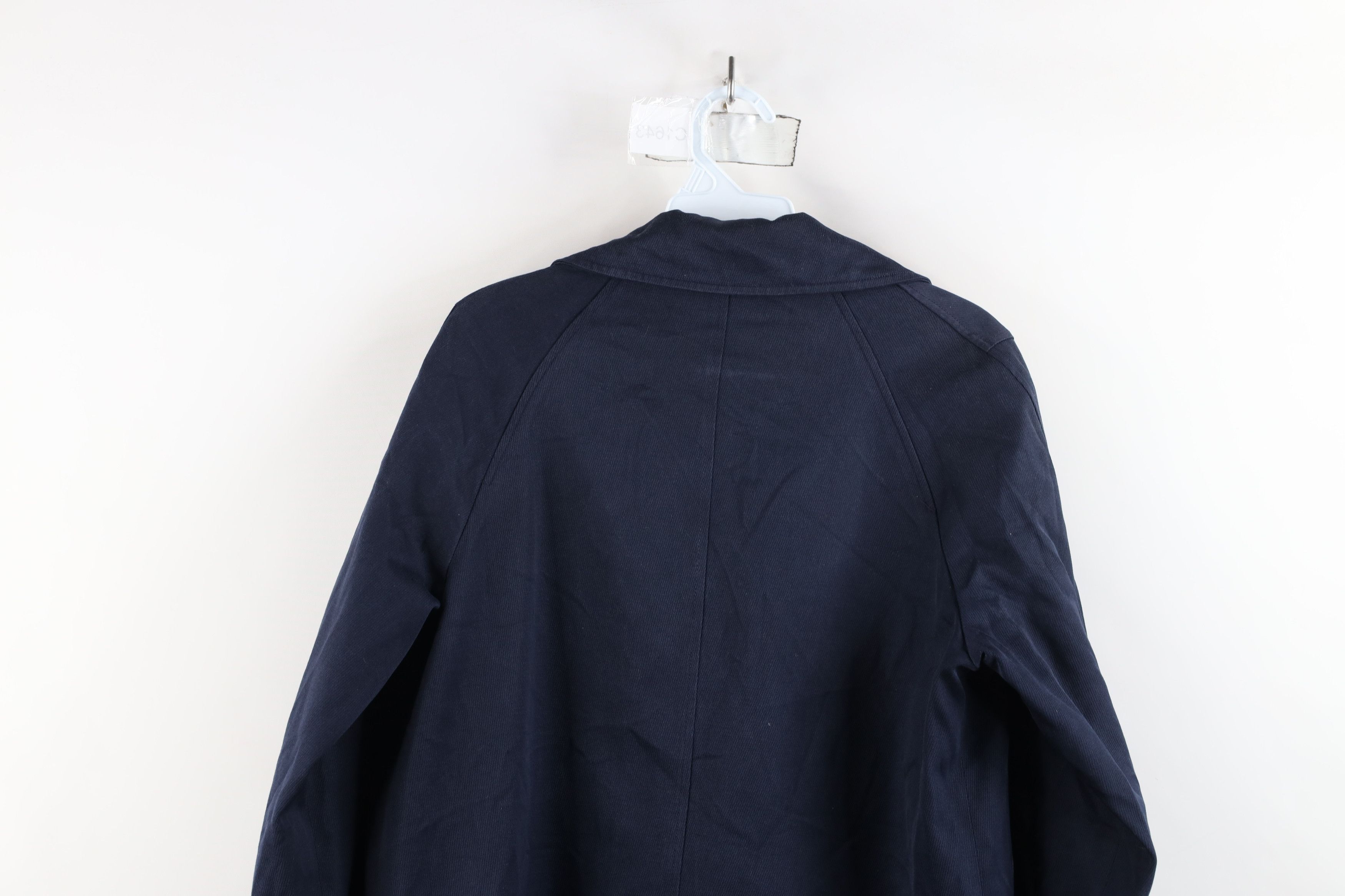 Vintage Vintage 40s 50s Full Button Trench Coat Rain Jacket Blue USA Size L / US 10 / IT 46 - 13 Thumbnail