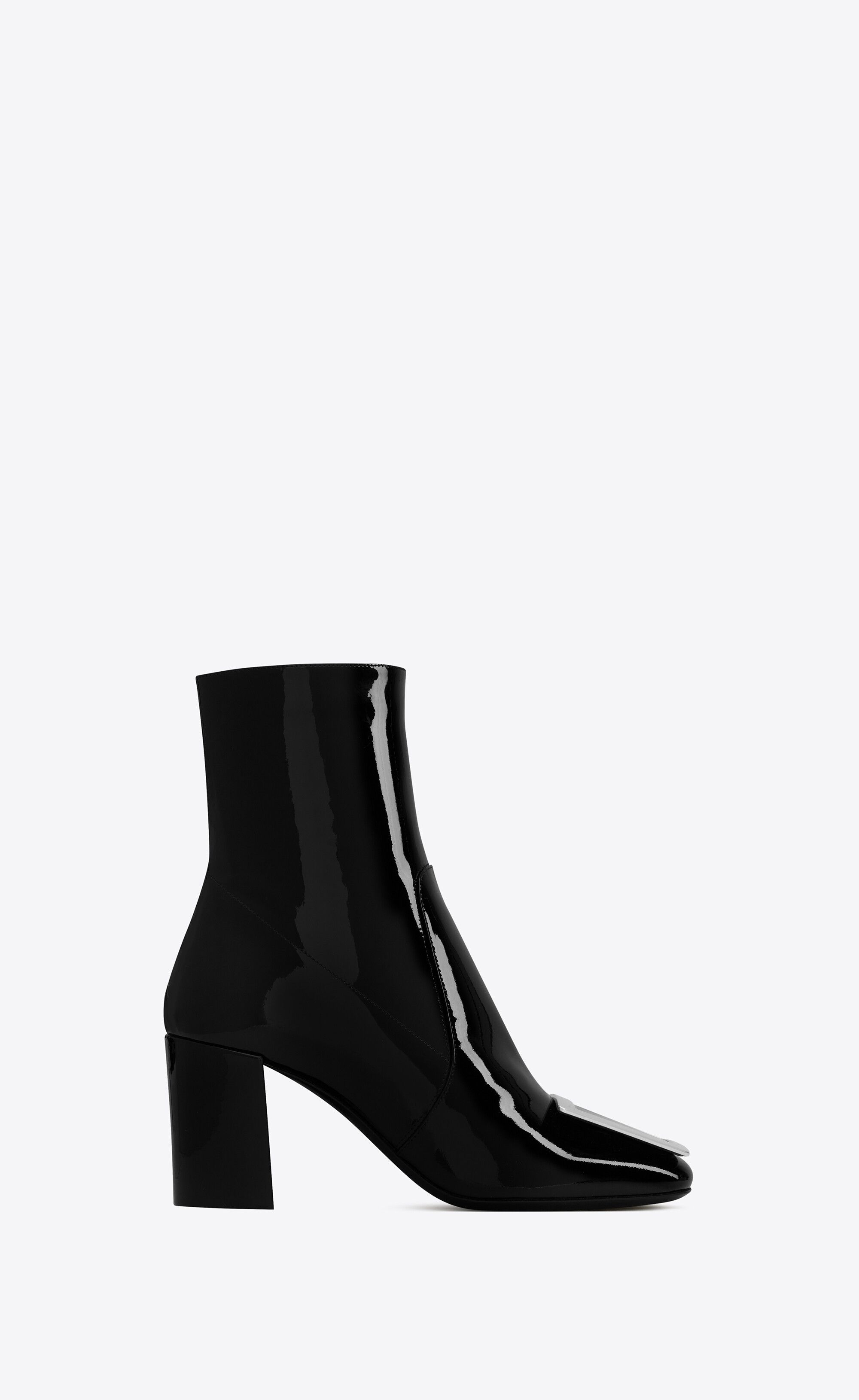 Saint Laurent Paris o1s1wg110225 698583 Maxine Booties in Patent Leather Black Size US 10 / IT 40 - 1 Thumbnail
