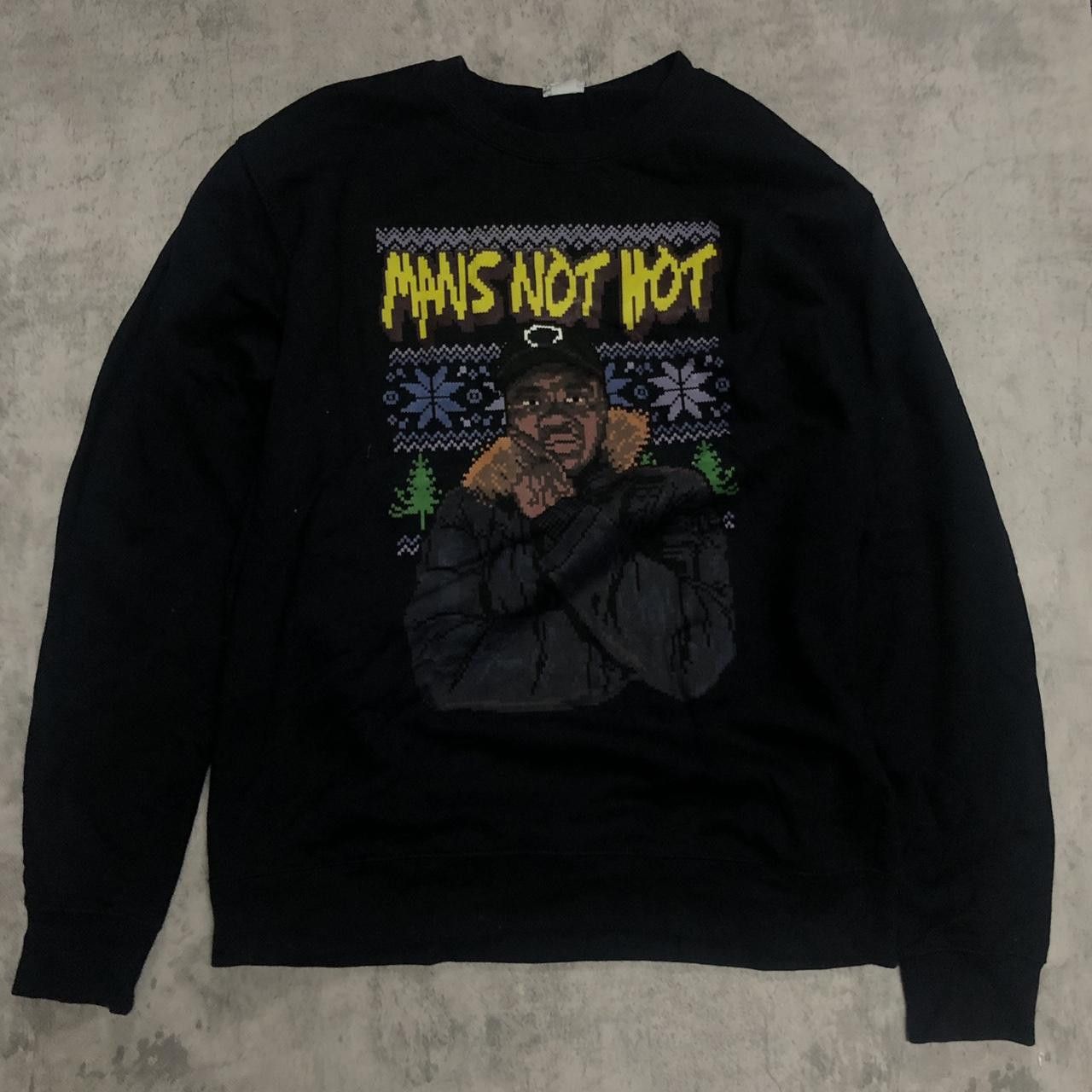 Other Black crewneck sweatshirt with "Mans Not Hot" graphic print Size US L / EU 52-54 / 3 - 1 Thumbnail