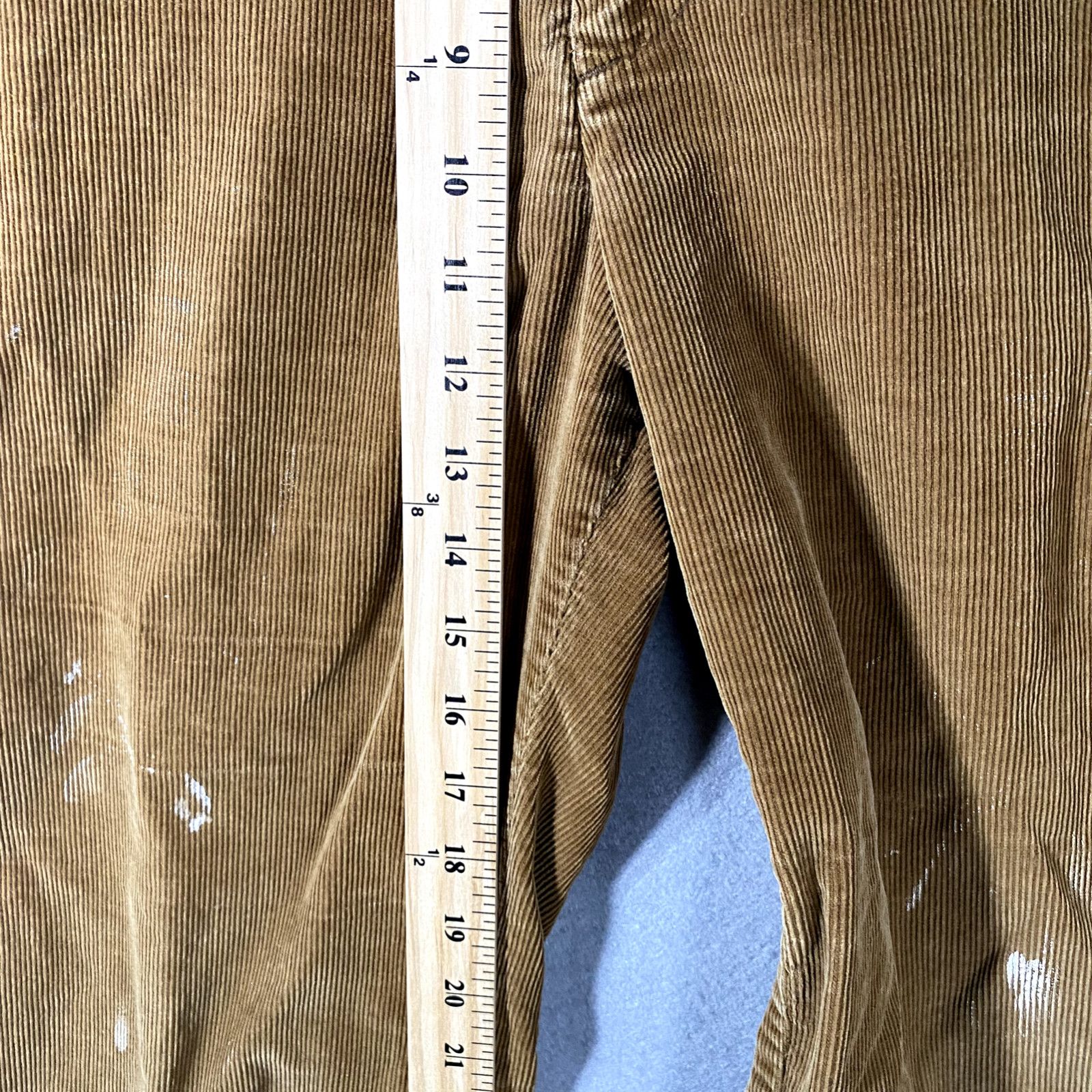 Levi's Vtg 70s Levis MF Corduroy Distressed Brown Tab Pants Mens 12 Size US 28 / EU 44 - 15 Thumbnail