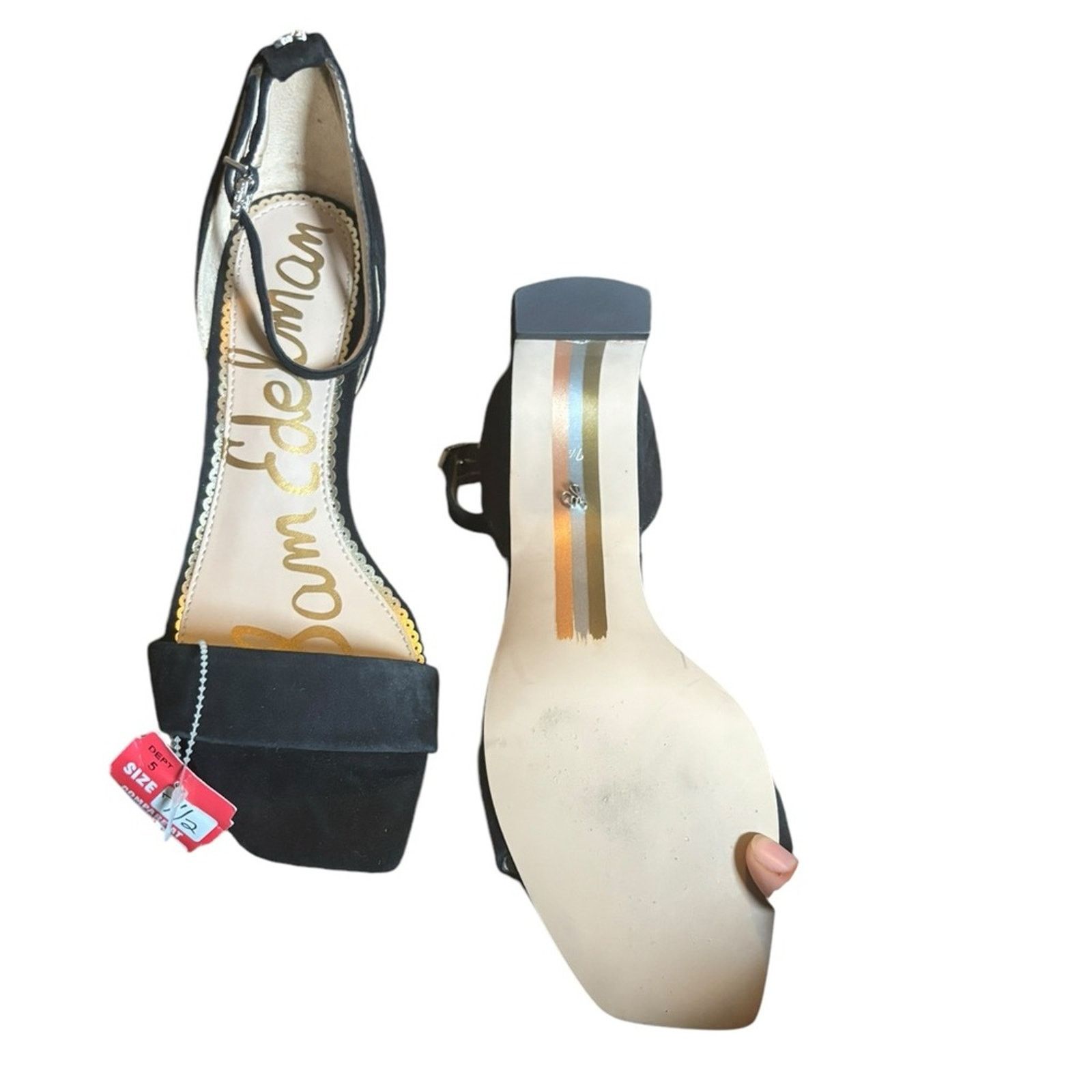 Sam Edelman NWT! Sam Edelman Suede Ankle Strap Heeled Sandals - Holmes Size US 7.5 / IT 37.5 - 3 Thumbnail