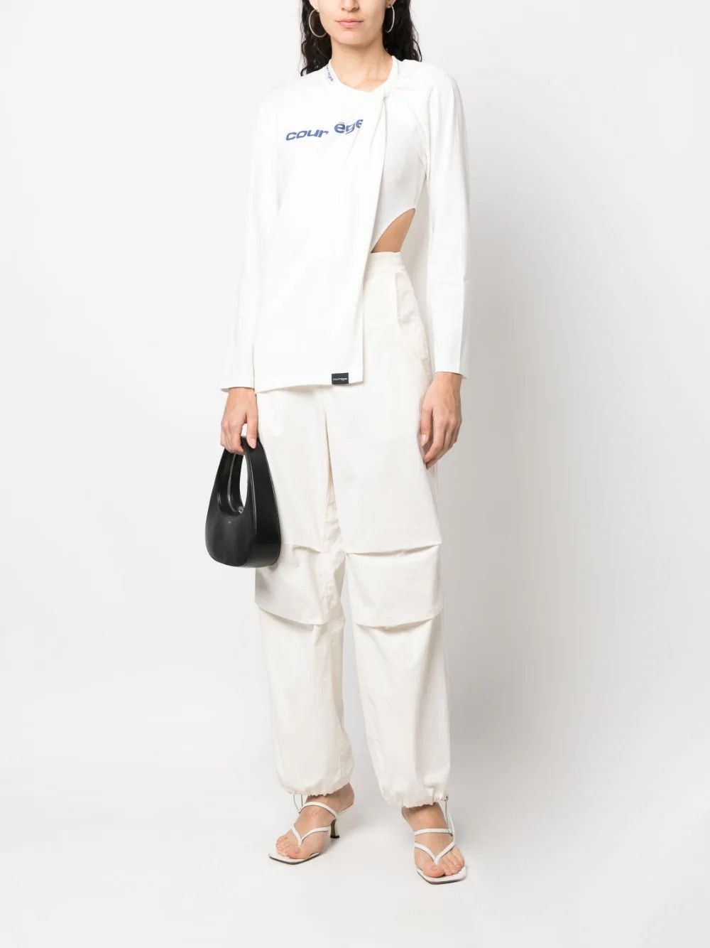Courreges o1mle1224 Long Sleeve T-Shirts in White Size L / US 10 / IT 46 - 5 Thumbnail
