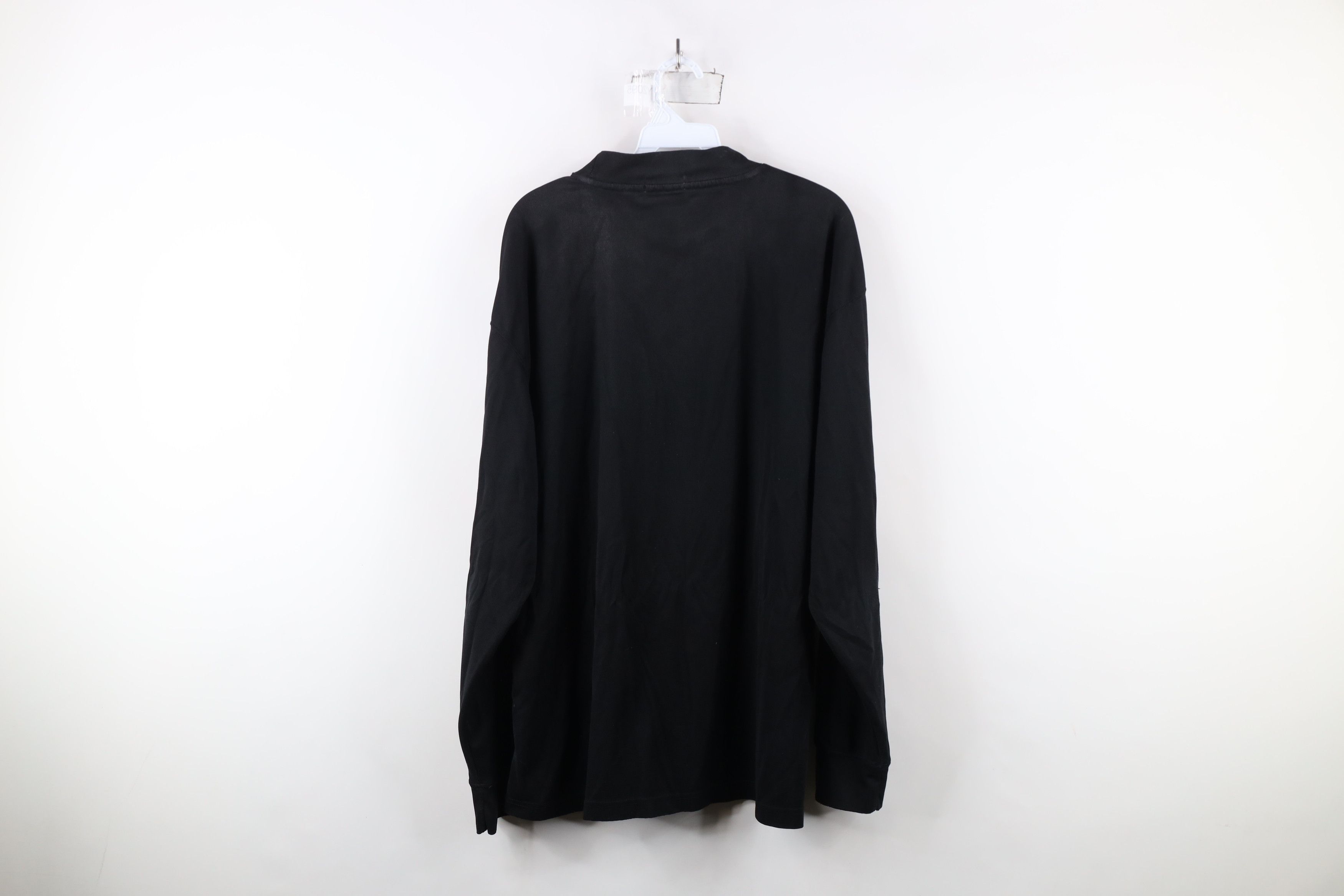 Vintage Vintage 90s Streetwear Blank Knit Mock Neck T-Shirt Black Size US XL / EU 56 / 4 - 12 Thumbnail