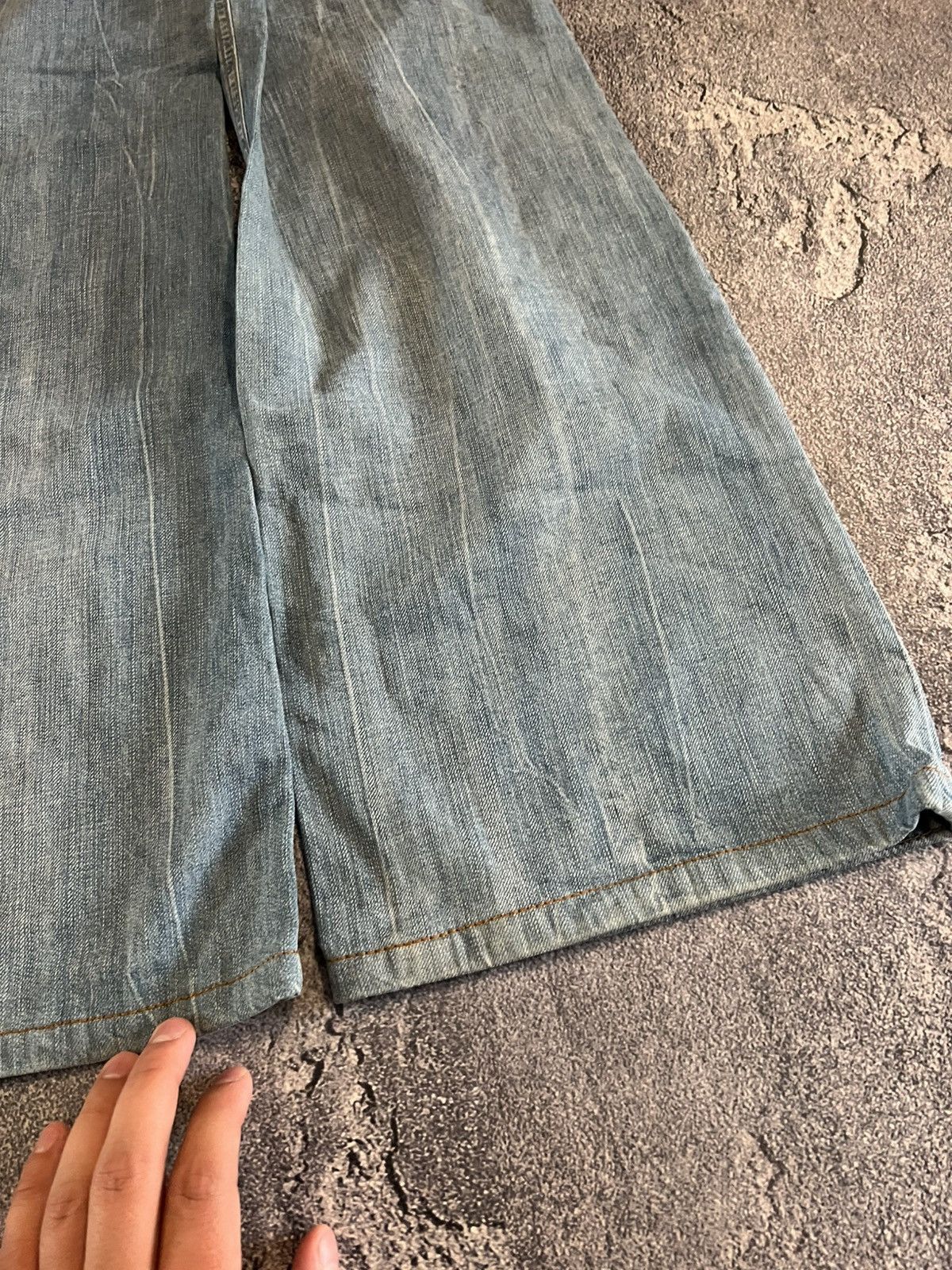 Japanese Brand SWAG Light Wash Flare Y2K Jeans / Archive Number Nine Style Size US 34 / EU 50 - 4 Thumbnail