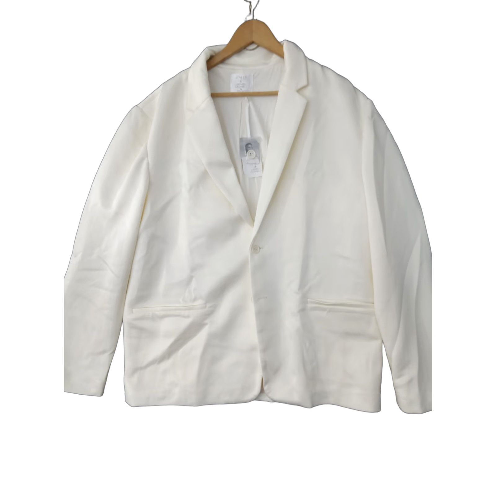 Vintage Stylus Jacket XL Ivory Two-Button Single-Breasted Formal 2 Piece Men’s Suit Jacket & Coat Size 46R - 1 Thumbnail
