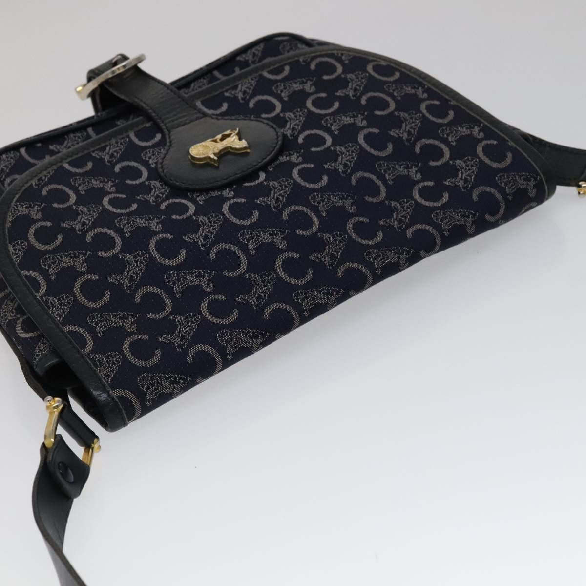 Celine CELINE C Sulky Shoulder Bag Canvas Navy Gold Size ONE SIZE - 6 Thumbnail