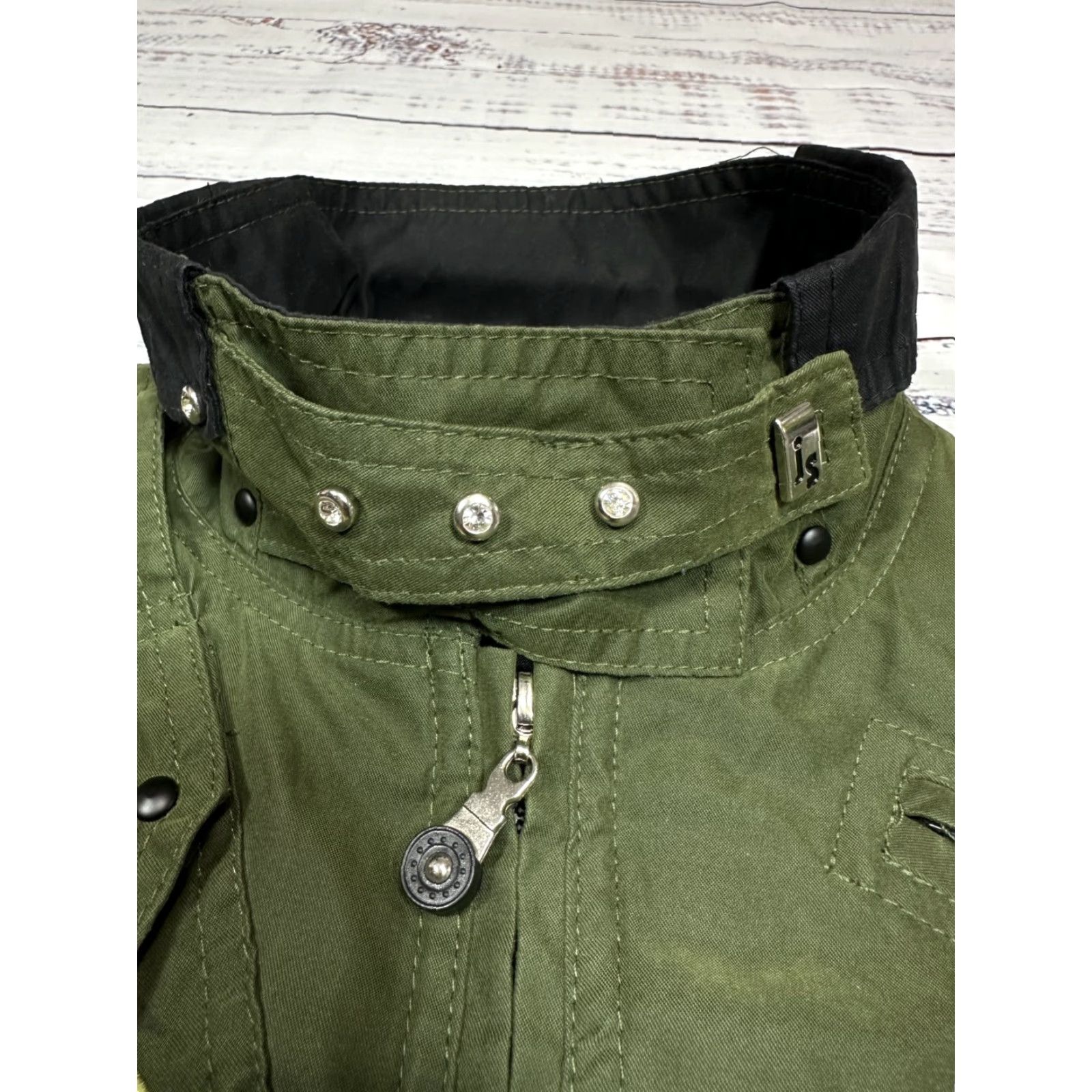 Vintage Jamie Sadock Women's Vest Jacket Missing Zip Off Sleeves Rhinestoned Sz M Green Vest Jacket Women’s Basic Jacket Pockets Full Zip Size M / US 6-8 / IT 42-44 - 6 Thumbnail
