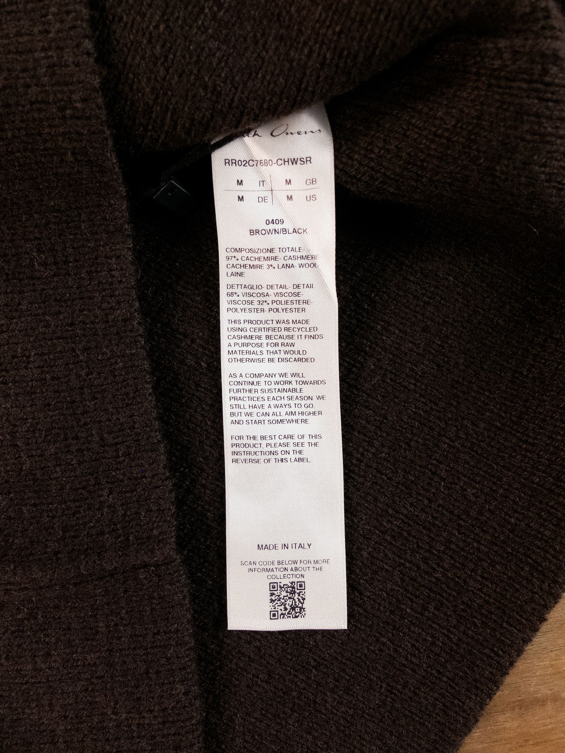 Rick Owens RICK OWENS brown slim fit crew knit cashmere sweater Medium Size US M / EU 48-50 / 2 - 9 Thumbnail