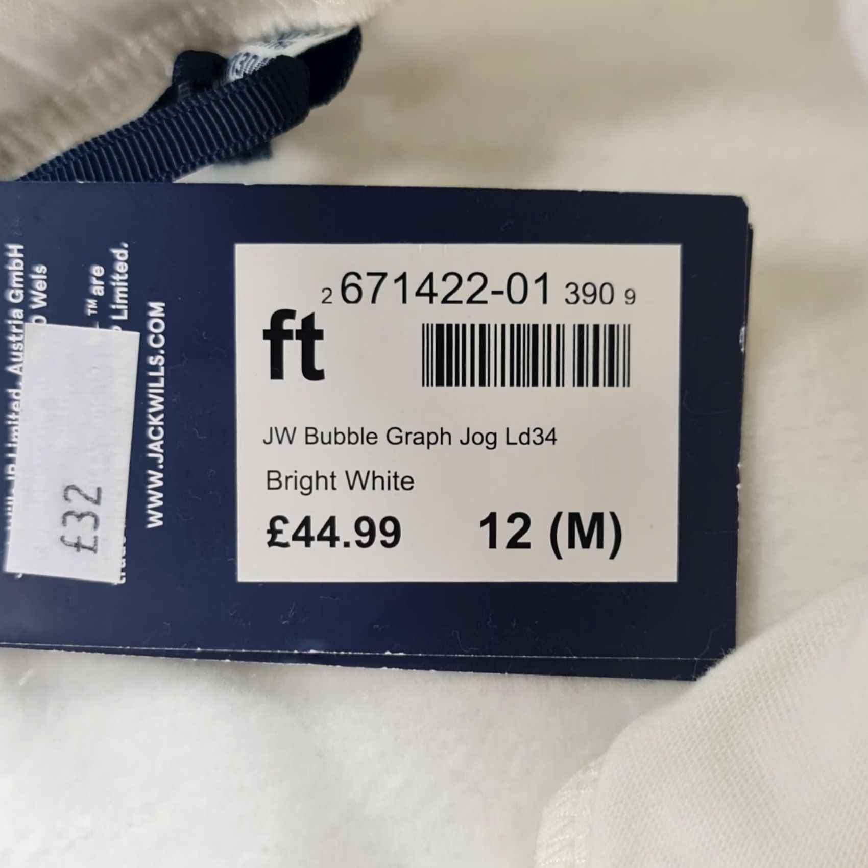 Jack Wills Jack Wills Womens Joggers White 12 UK Bubble Graphic Logo Fleece Pants Size 34" / US 12 / IT 48 - 6 Thumbnail