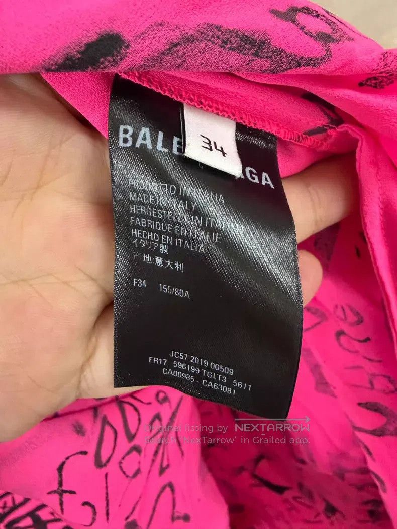 Balenciaga Balenciaga Graffiti Letter Fluorescent Pink Long Sleeve Sh Size XXS / US 00 / IT 34 - 4 Thumbnail