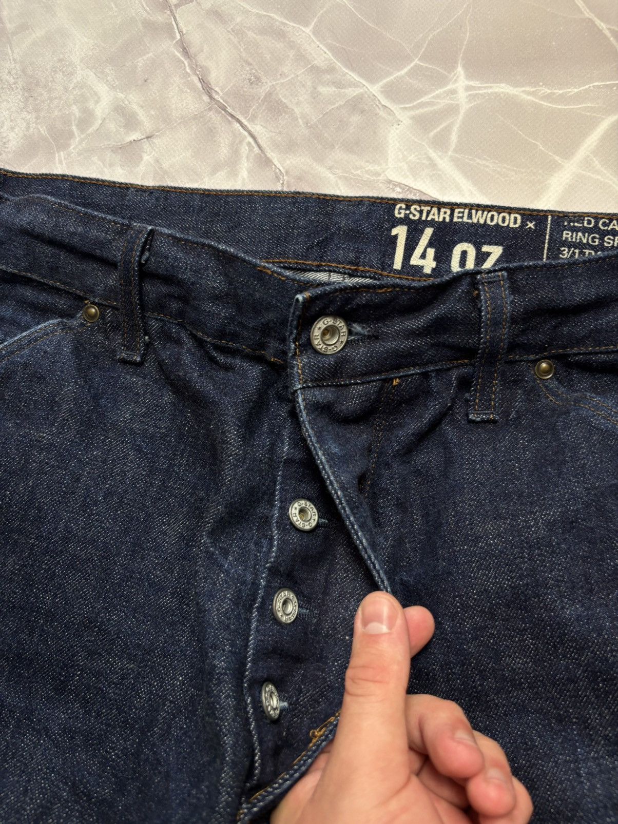 G-Star G-Star Elwood x 14 oz Red Listing Selvedge 3D 34x32 Size US 34 / EU 50 - 6 Thumbnail