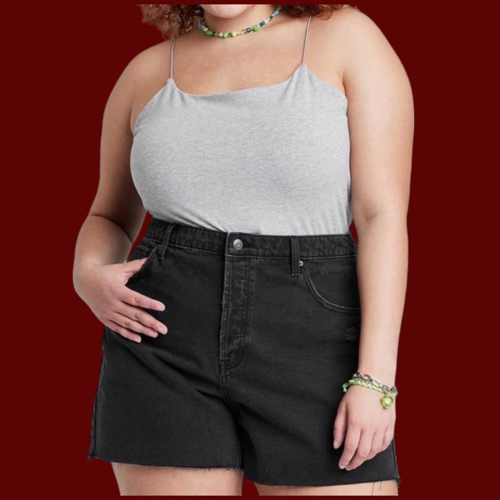 Other Wild Fable - Women's Spaghetti Strap Bodysuit - Gray - Extra Size ONE SIZE - 1 Thumbnail