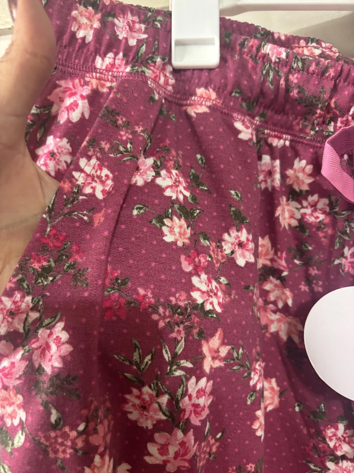 Designer Lacey Chabert Floral Print Lounge Pants with Drawstring Size ONE SIZE - 3 Thumbnail