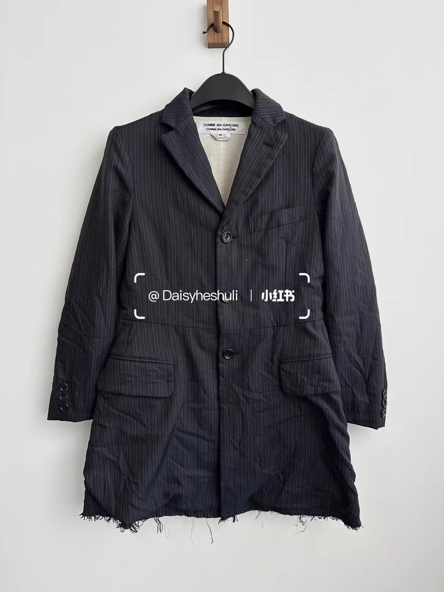 Comme des Garcons Comme des Garçons CDG comcom Striped Long Coat Jacket Ｑ24 Size XS / US 0-2 / IT 36-38 - 1 Thumbnail