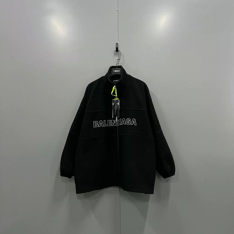 Balenciaga Balenciaga Black Large Logo Zip-up Jacket Size US S / EU 44-46 / 1 - 1 Thumbnail