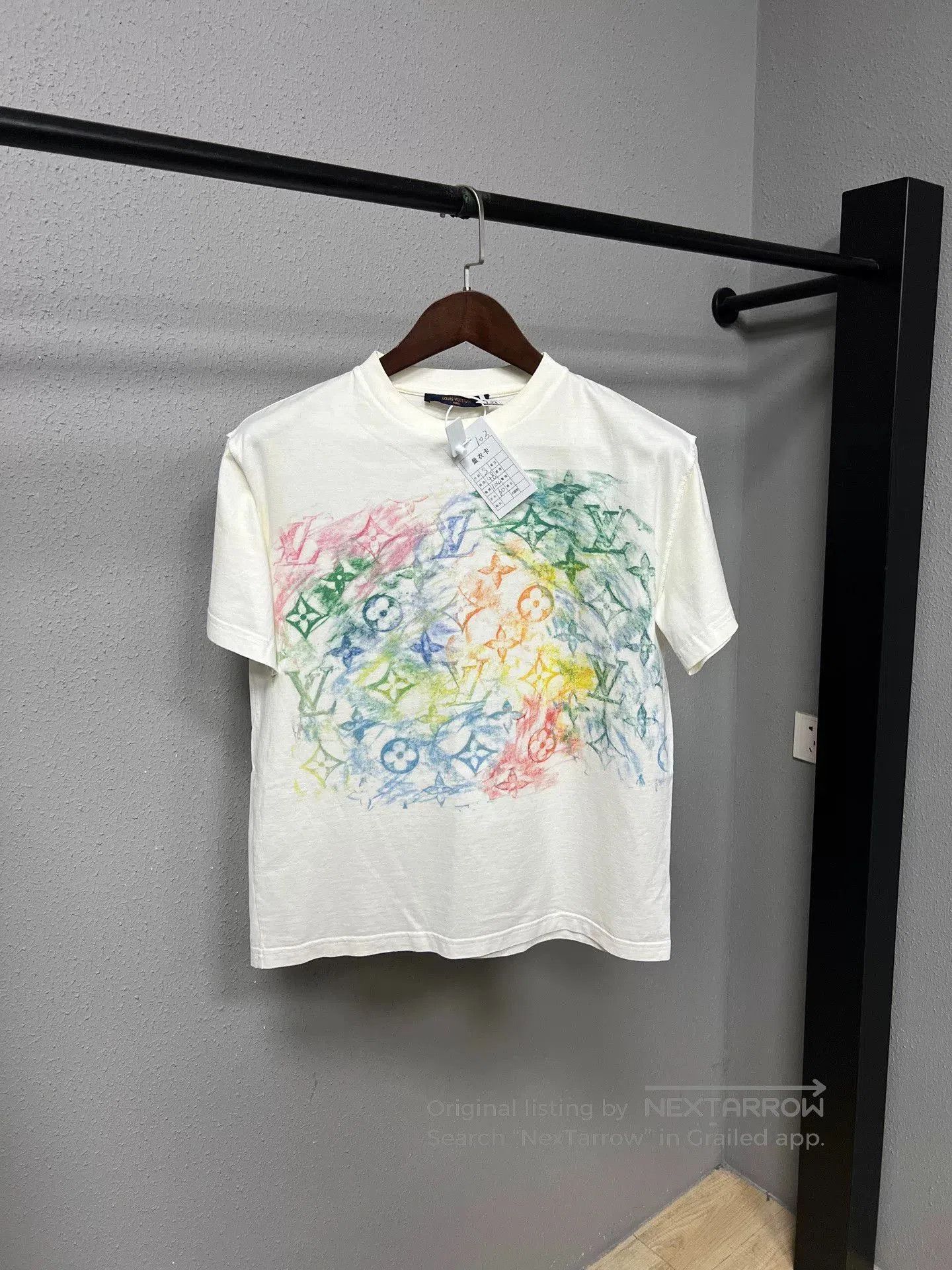 louis vuitton short sleeve crayon graffiti shirt.