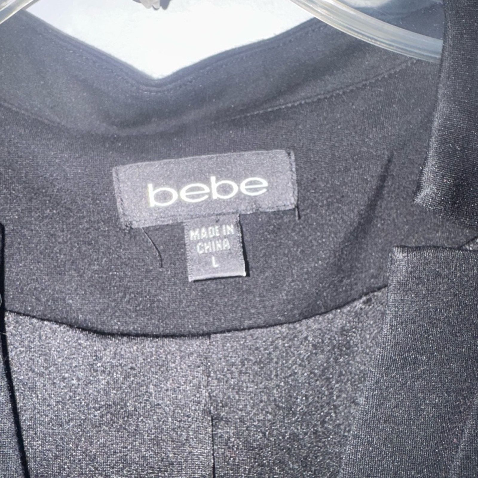 Bebe Bebe Black Sleeveless Zip Front Jumpsuit size large Size 32" / US 10 / IT 46 - 7 Thumbnail