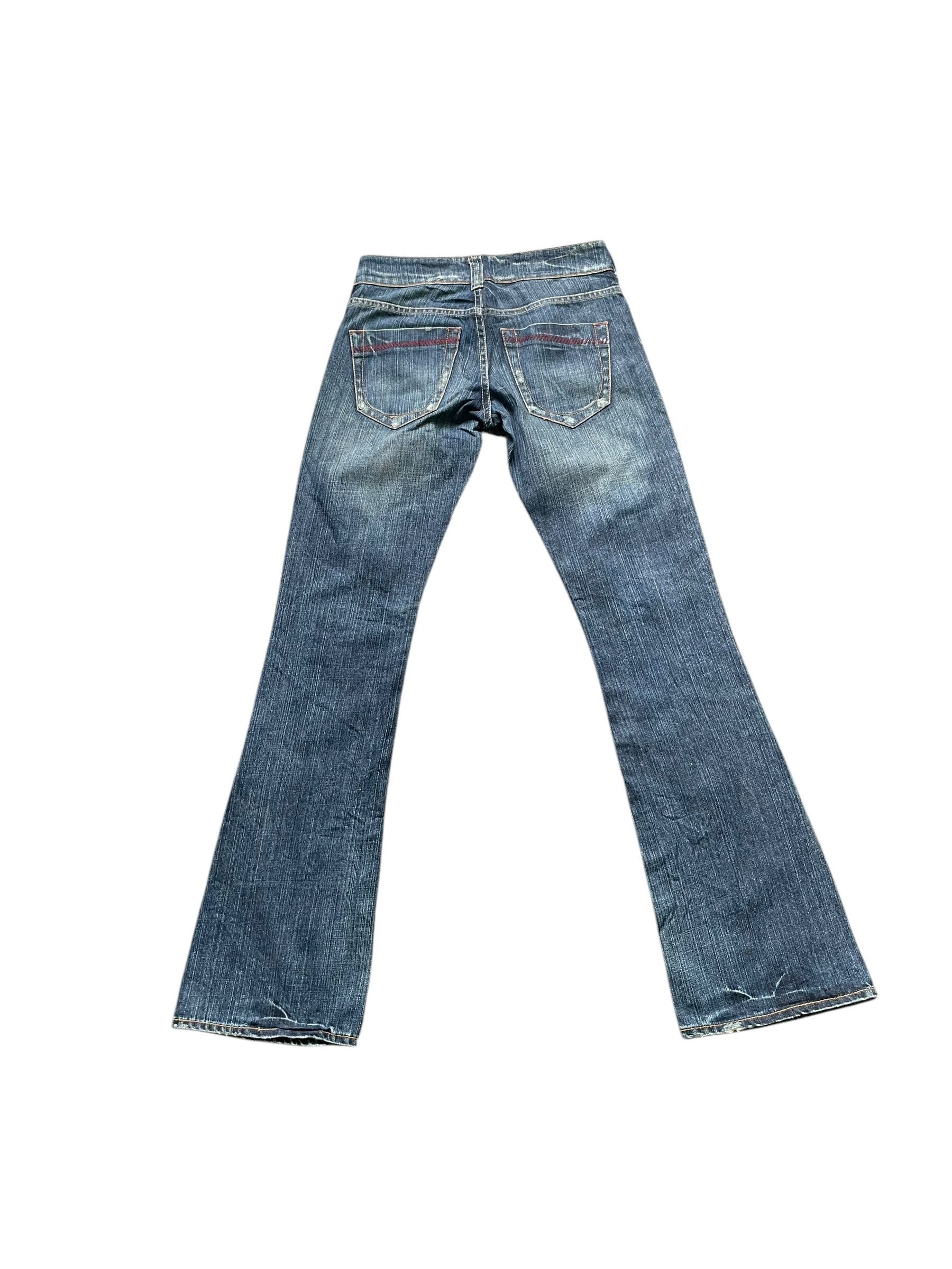 Japanese Brand Flare Honey Suckle Rose Distresed Denim Size 28" / US 6 / IT 42 - 6 Thumbnail