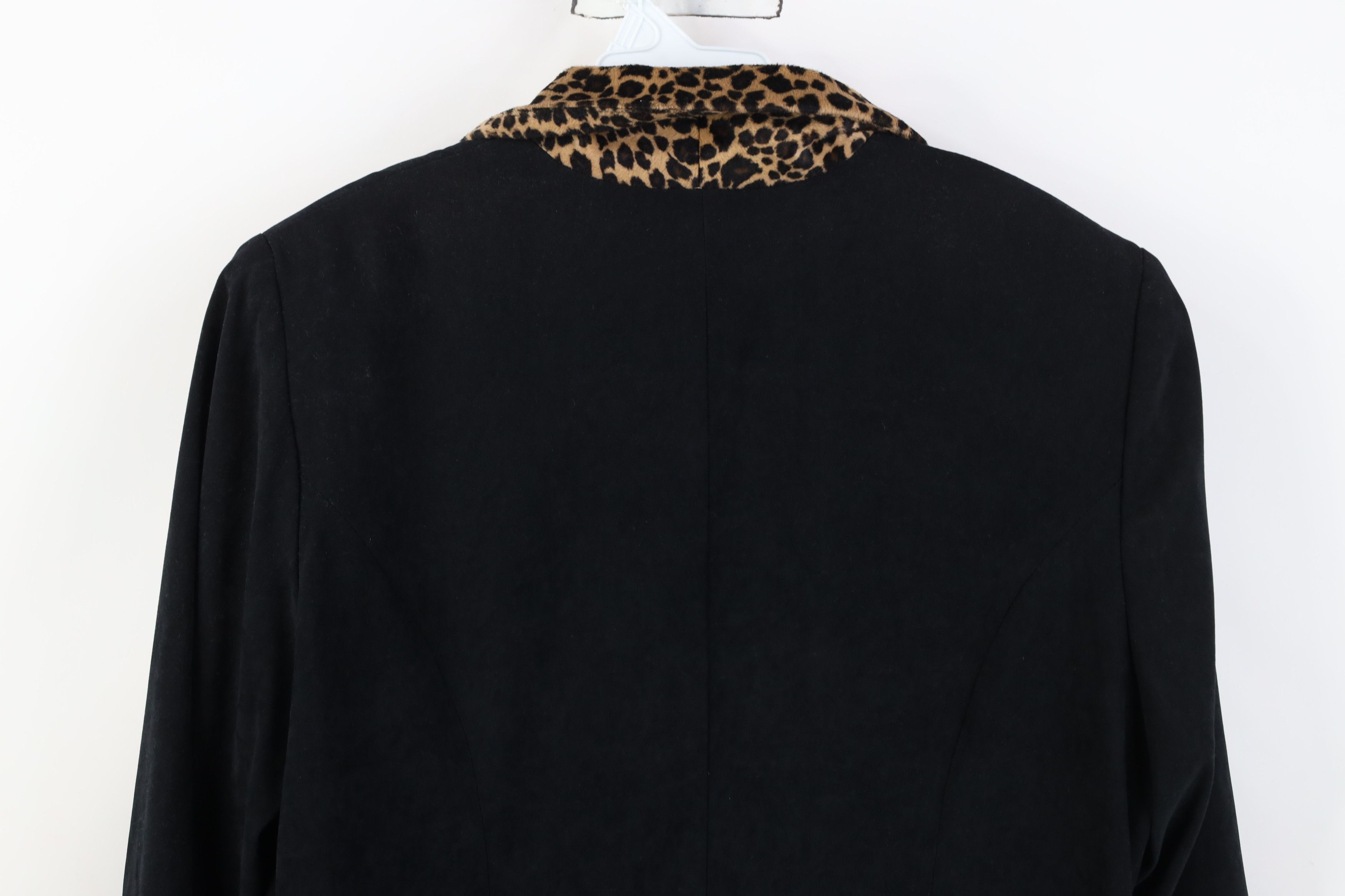 Vintage Vintage 90s Streetwear Cheetah Trim Microfiber Jacket Black Size XL / US 12-14 / IT 48-50 - 11 Thumbnail