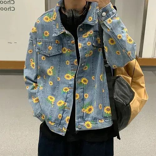 Other All Over Sunflower Graphic Denim Jacket Size US L / EU 52-54 / 3 - 3 Thumbnail