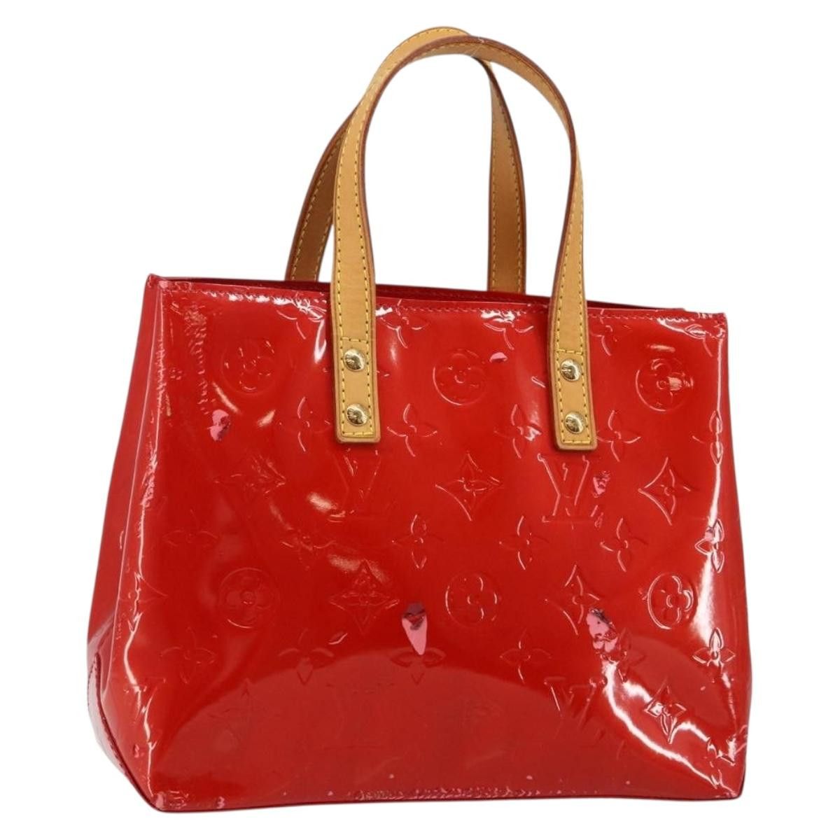 LOUIS VUITTON Monogram Vernis Reade PM Hand Bag Red Rouge