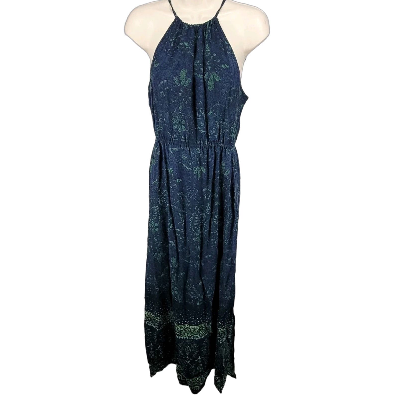 O'Neill O’Neill Maxi Dress Halter Adjustable Side Slit Floral Blue Green M Women Size M / US 6-8 / IT 42-44 - 1 Thumbnail